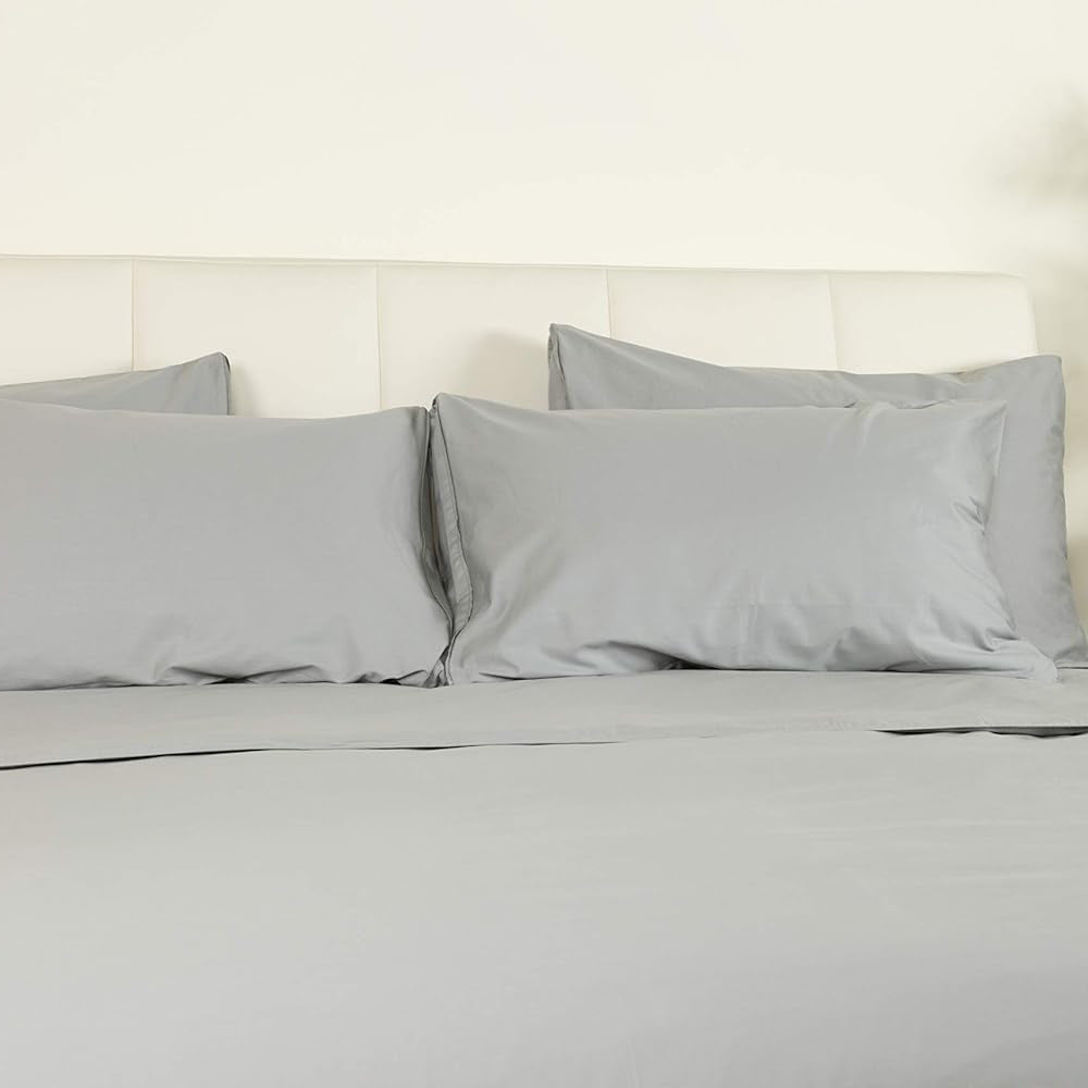 Smart Silk 100% Cotton Sateen Finish Set of 2 Pillow Cases - Standard Size 51cm x 77cm