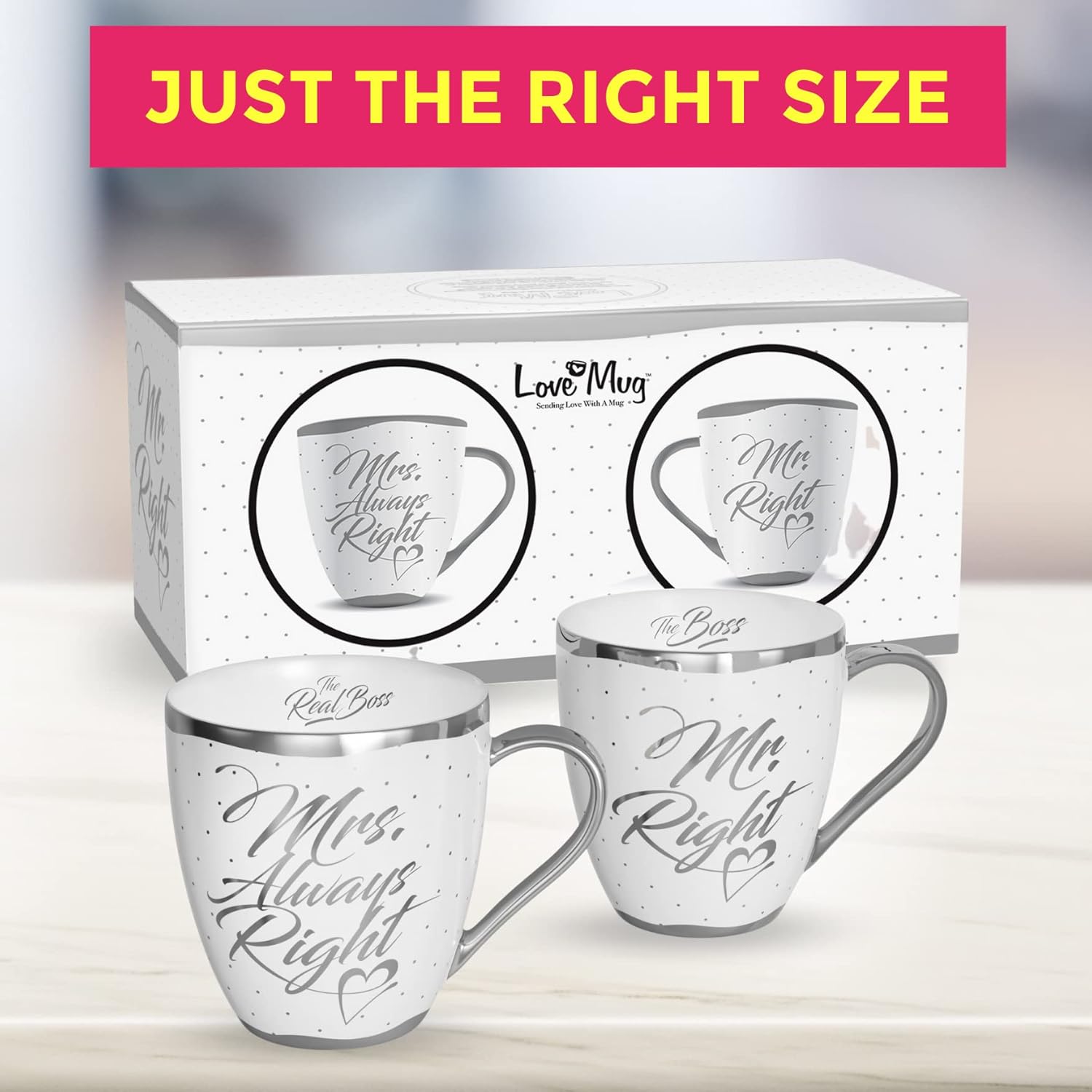 Love Mug®: Mr Right & Mrs Always Right Mugs Boxed Set