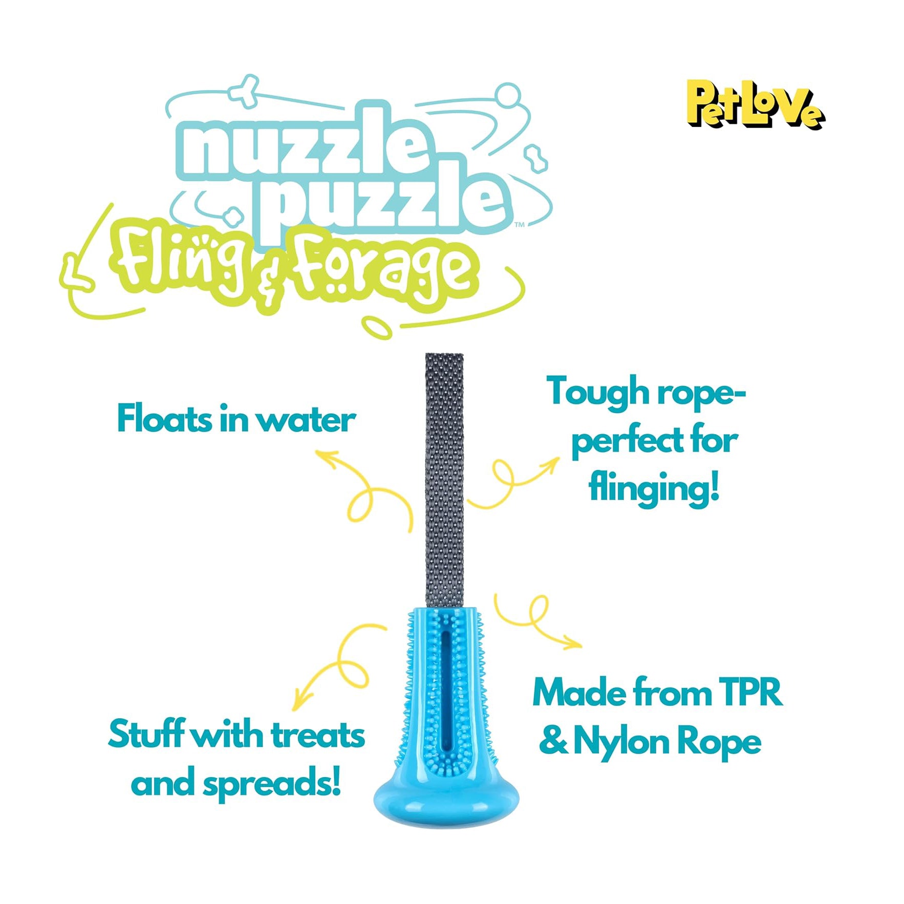 PetLove Nuzzle Puzzle Fling & Forage Bell Dog Toy
