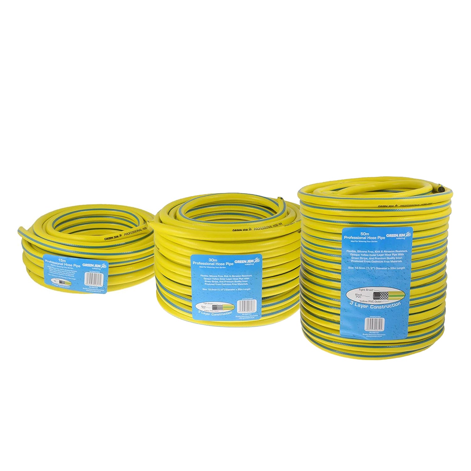 Green Jem Professional Yellow Hose Pipe - Various Lengths