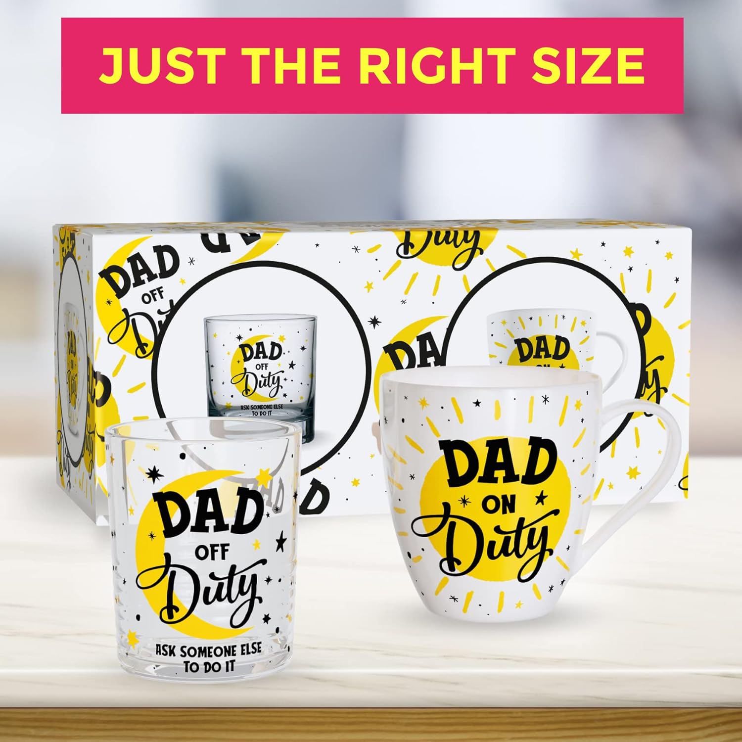 Love Mug®: Dad on Duty Mug and Dad off Duty Tumbler boxed set