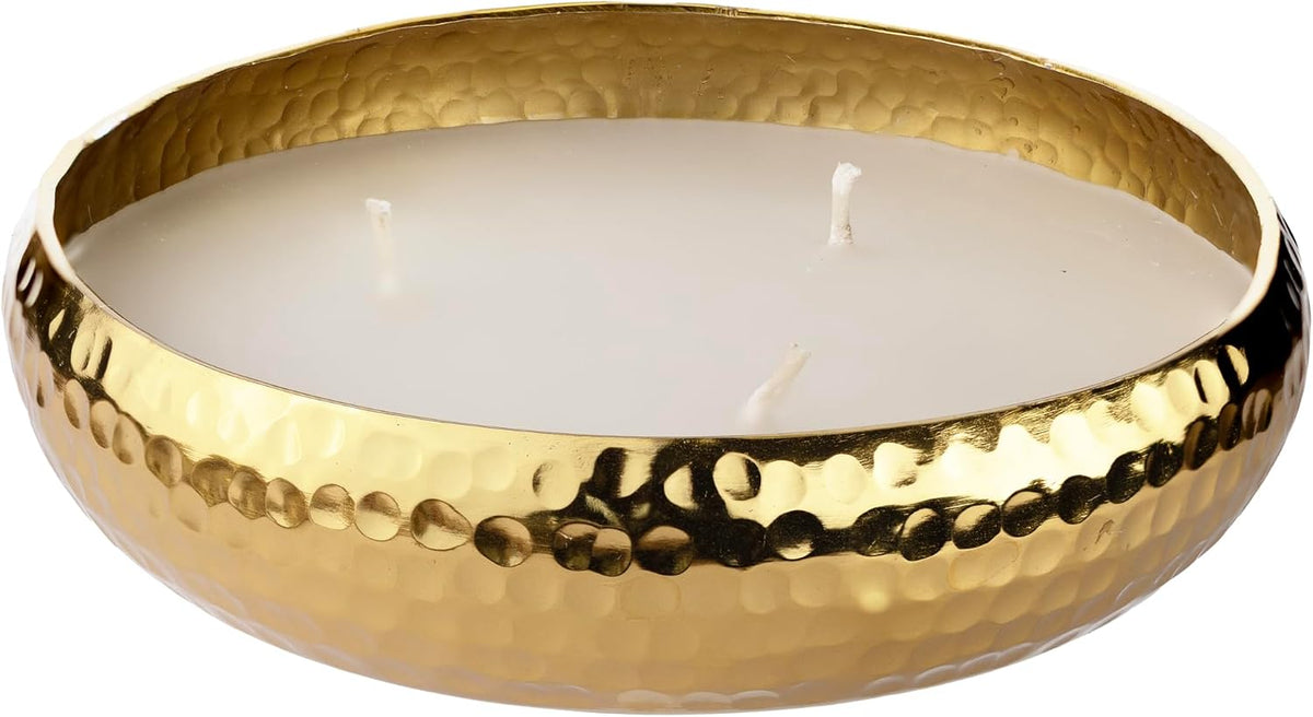Apple & Cinnamon Luxury Scented Christmas Candle in Hammered Bowl