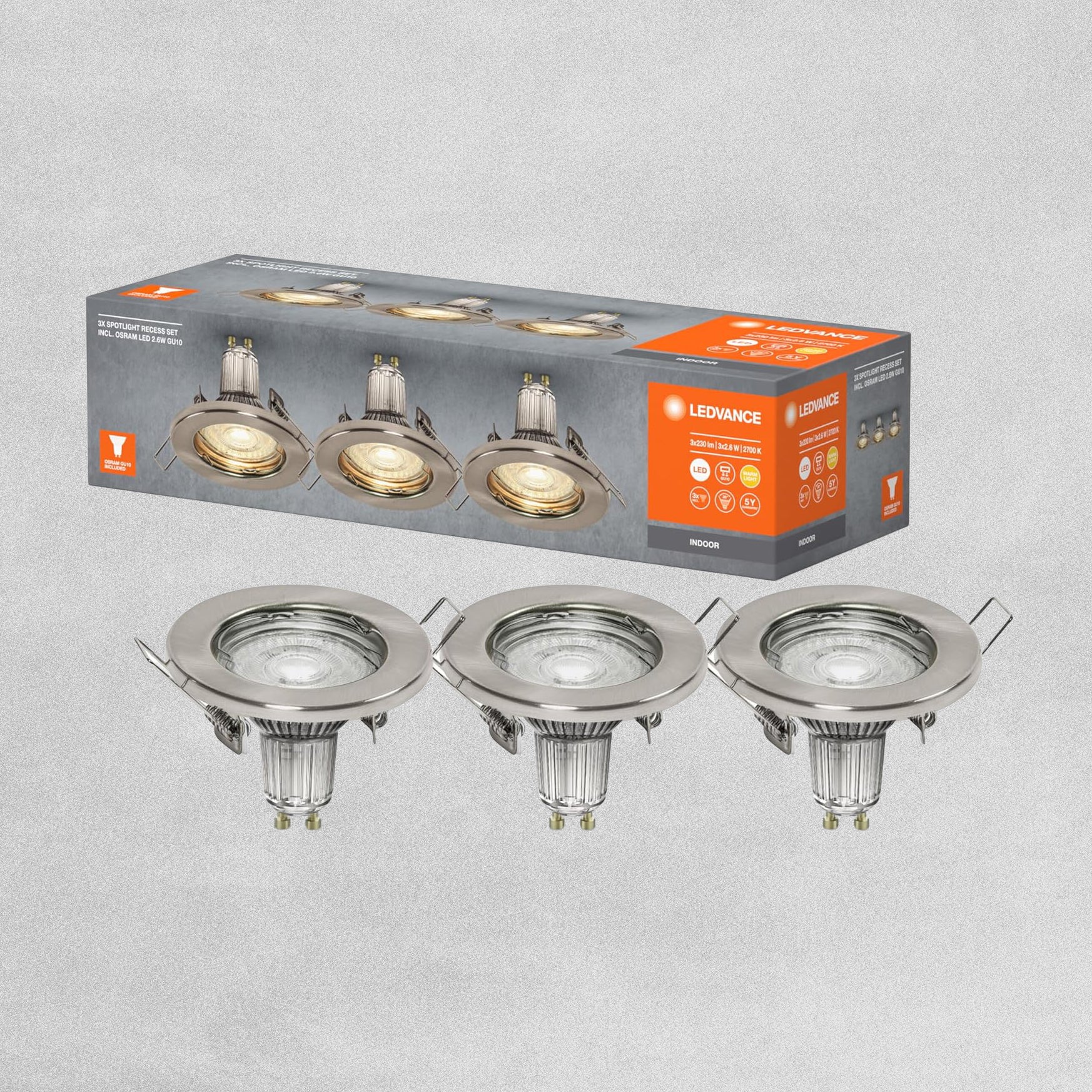 Ledvance Spotlight Recess Set Incl Osram 2.6w GU10 3pk various colours