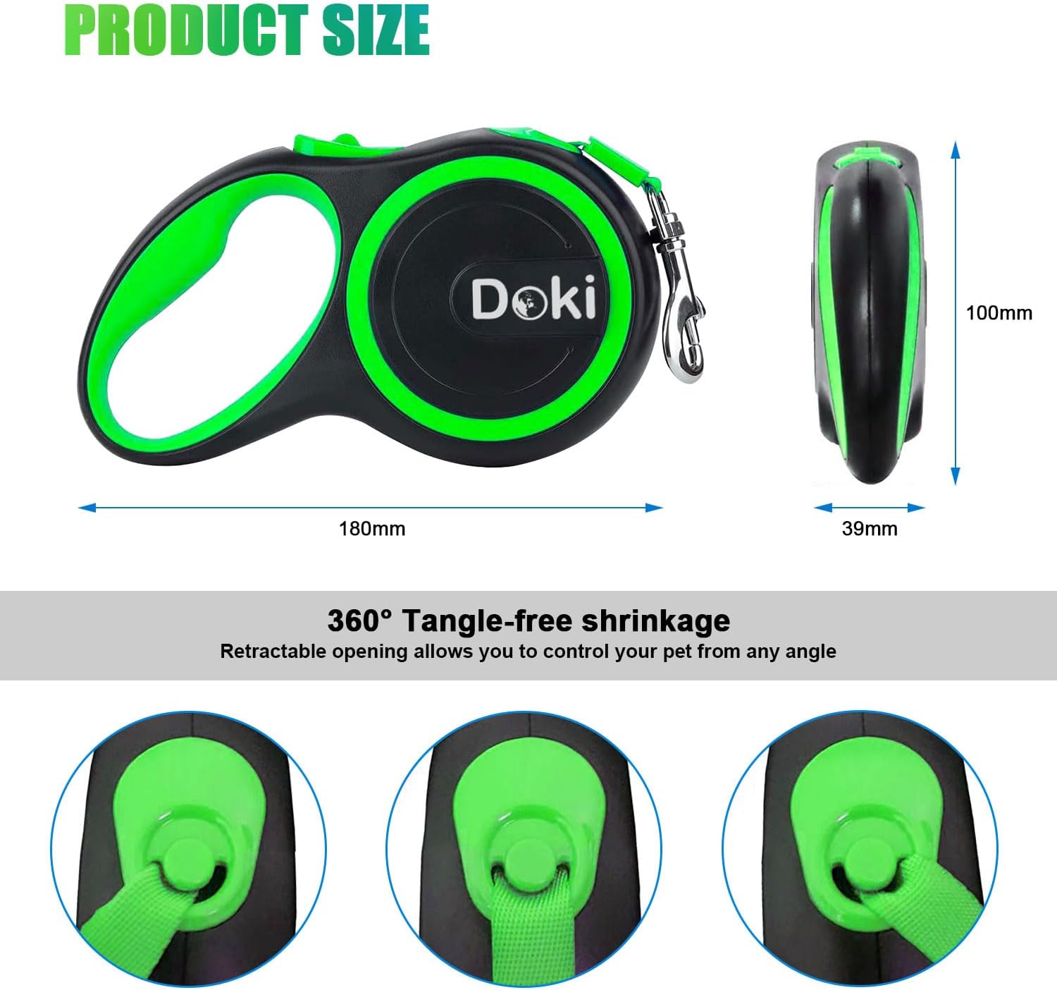 Retractable Dog Lead - 8m / 26ft - suitable for large and XL dogs. Various Colours Available