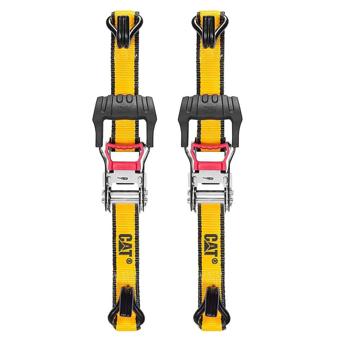 Caterpillar Ratchet Tie Down with Soft Hooks. 16 ft x 1.5 in- 2 pack
