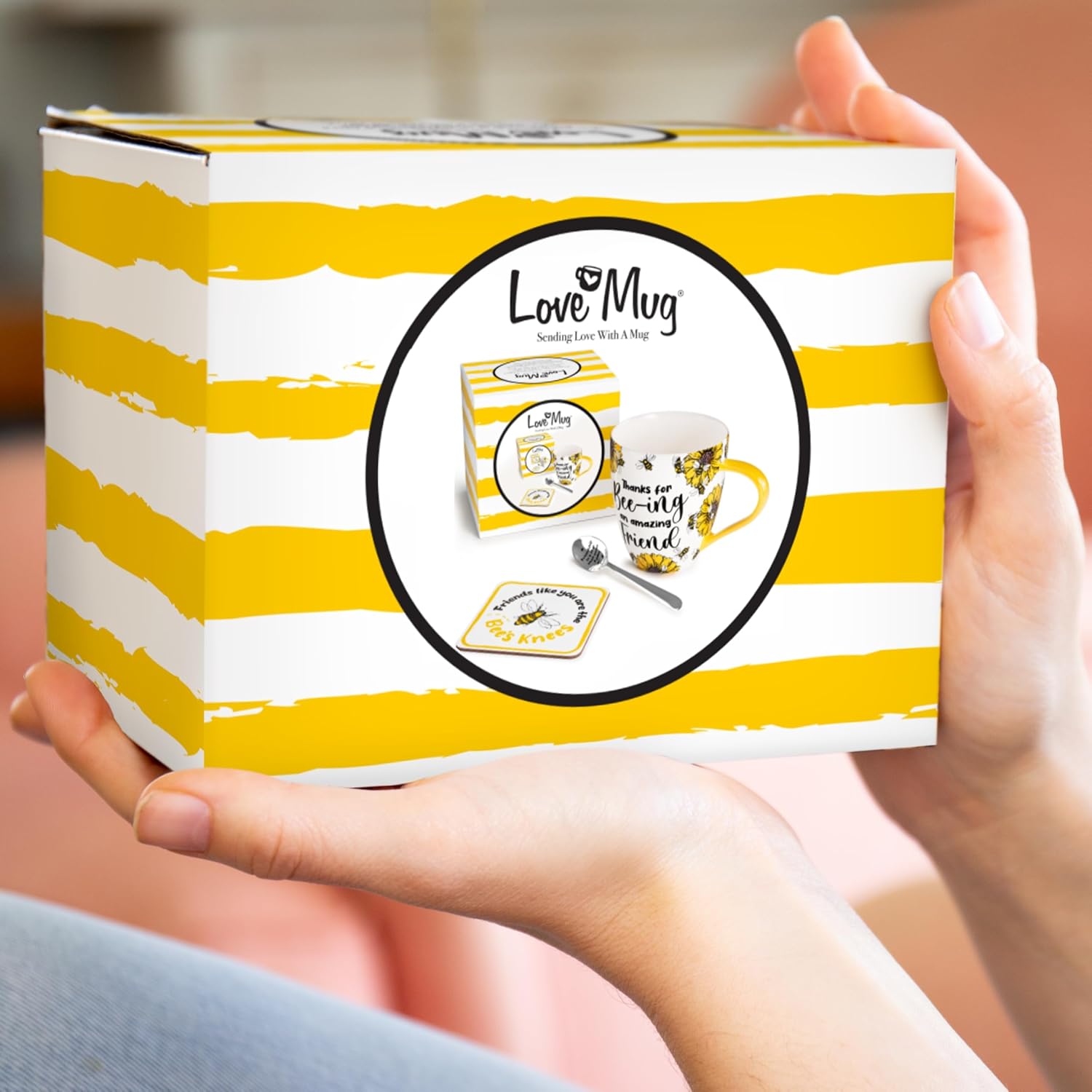 Love Mug®: Thanks for Bee-ing an Amazing Friend Mug, Coaster and Spoon Gift Set