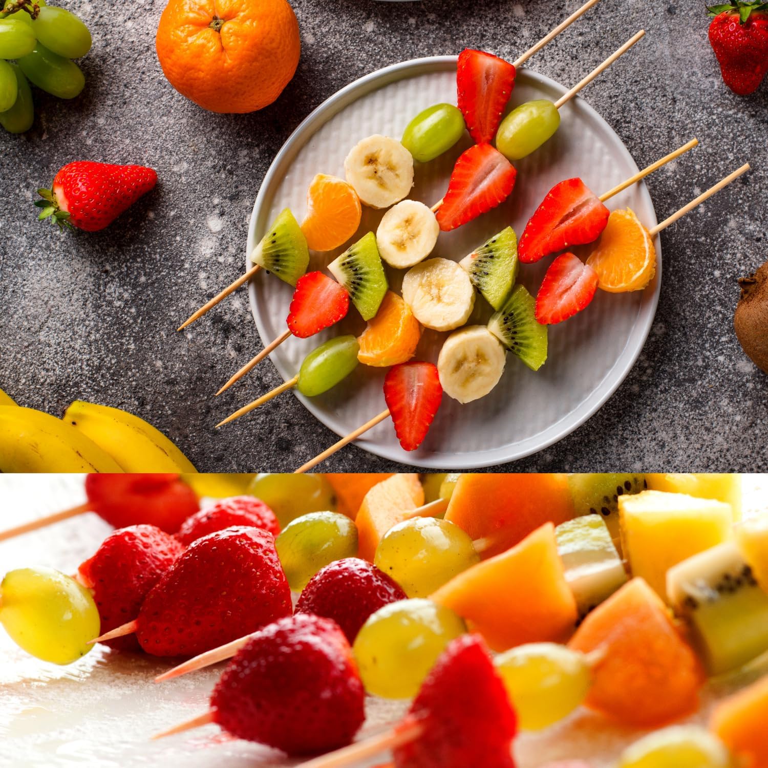 Hana Essentials Bamboo Skewers Pack of 300 - 25cm Long / 3mm Diameter