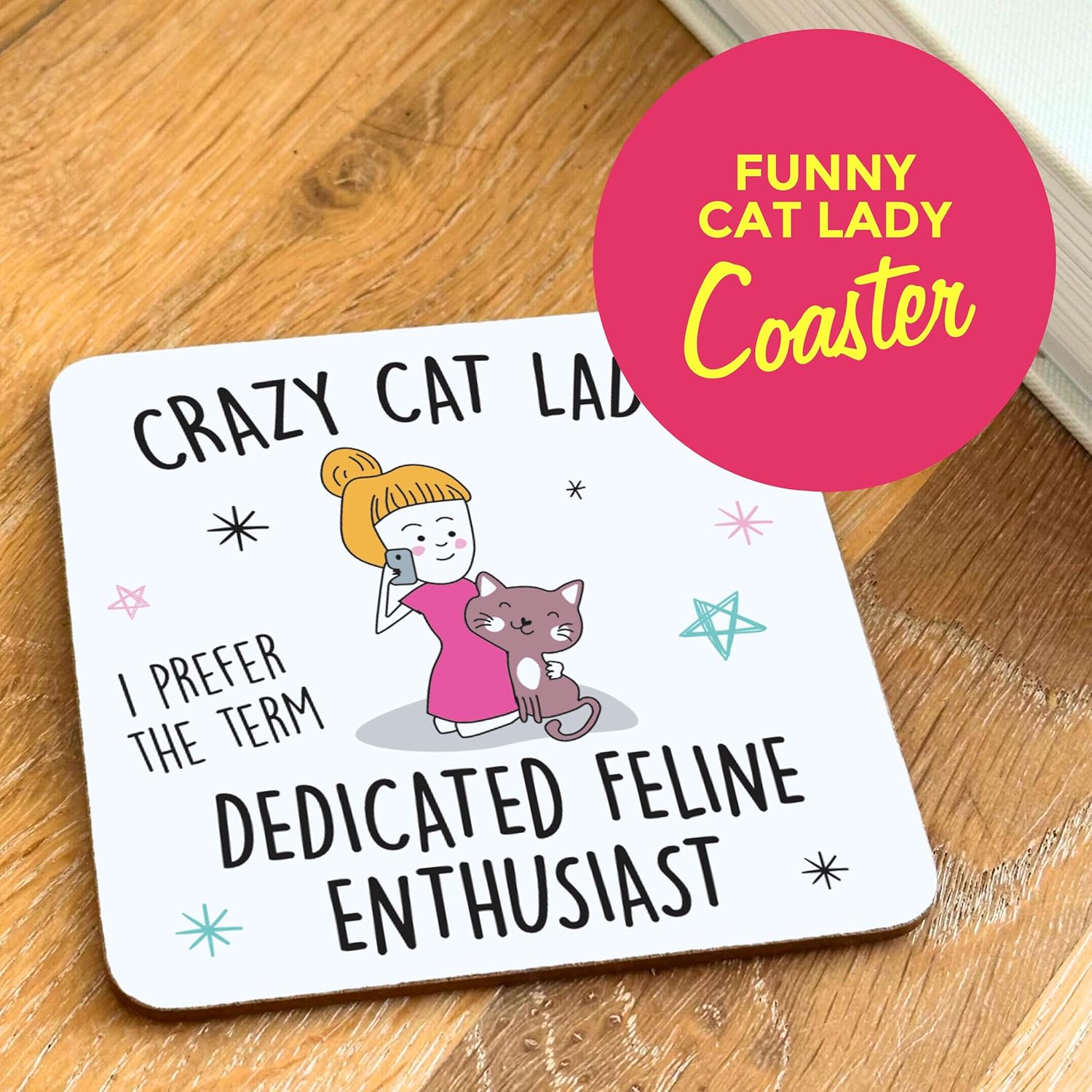 Love Mug®: Crazy Cat Lady Mug, Coaster and Spoon Gift Set