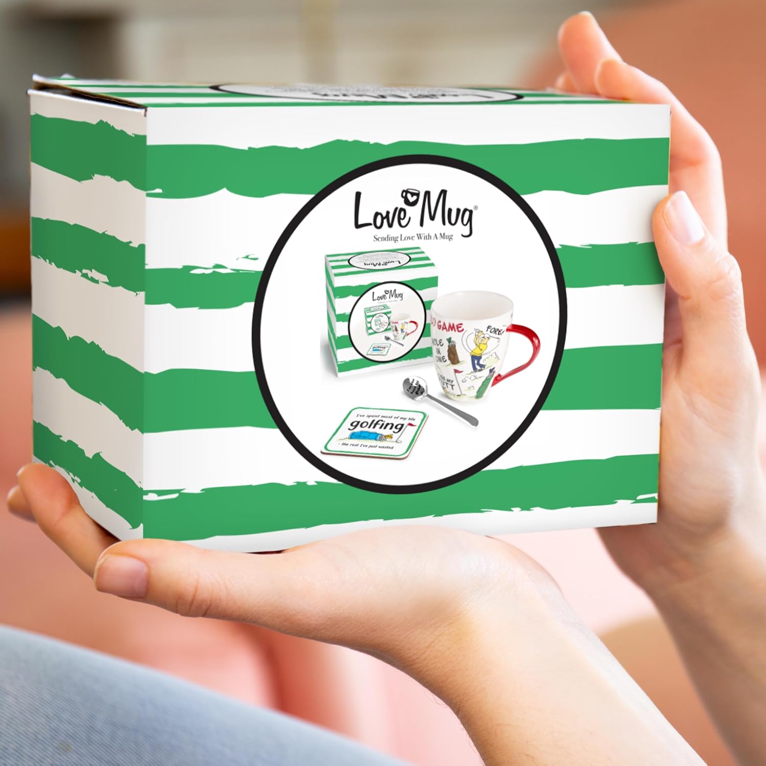 Love Mug®: Golf... It's a Funny Old Game Mug, Coaster and Spoon Gift Set