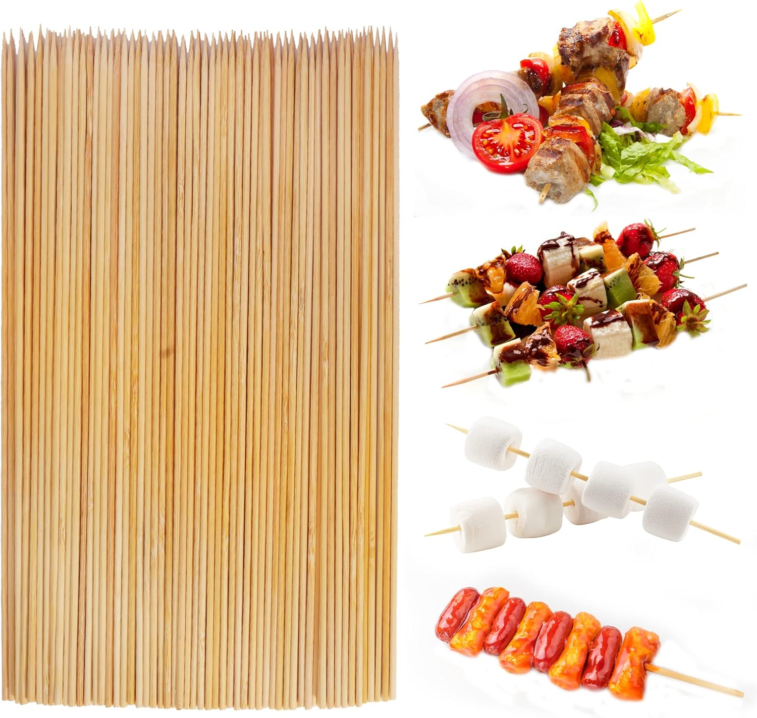 Hana Essentials Bamboo Skewers Pack of 300 - 25cm Long / 3mm Diameter