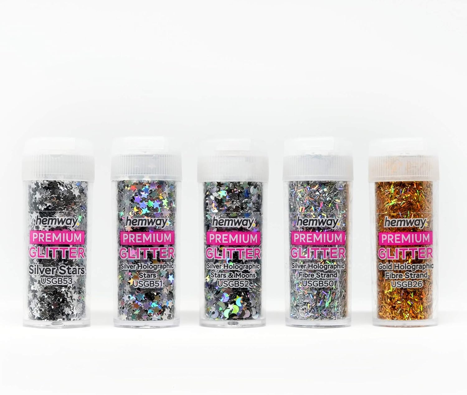 Hemway Set of 54 ULTRA SPARKLE Glitter Tubes - Premium ULTRA FINE Multipurpose Glitter
