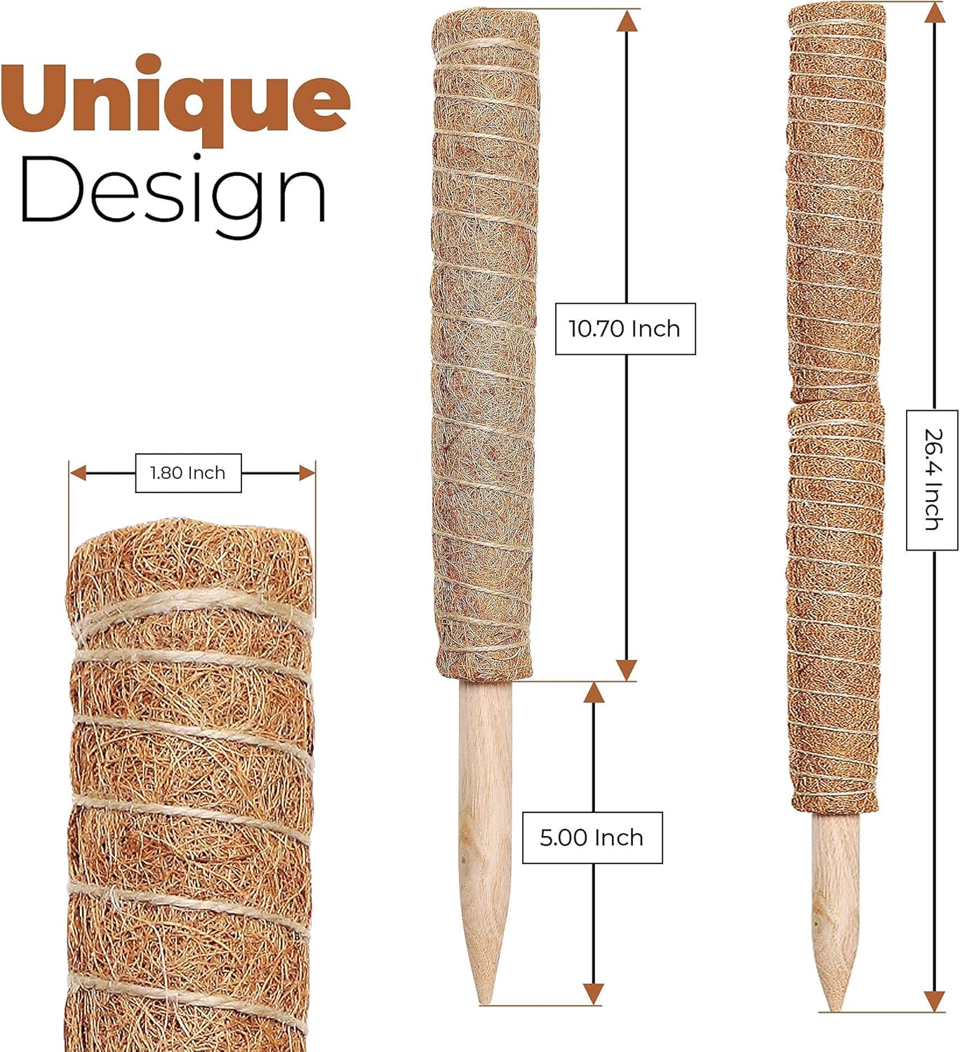 Estive's Moss Poles - pack of 2 with accessories