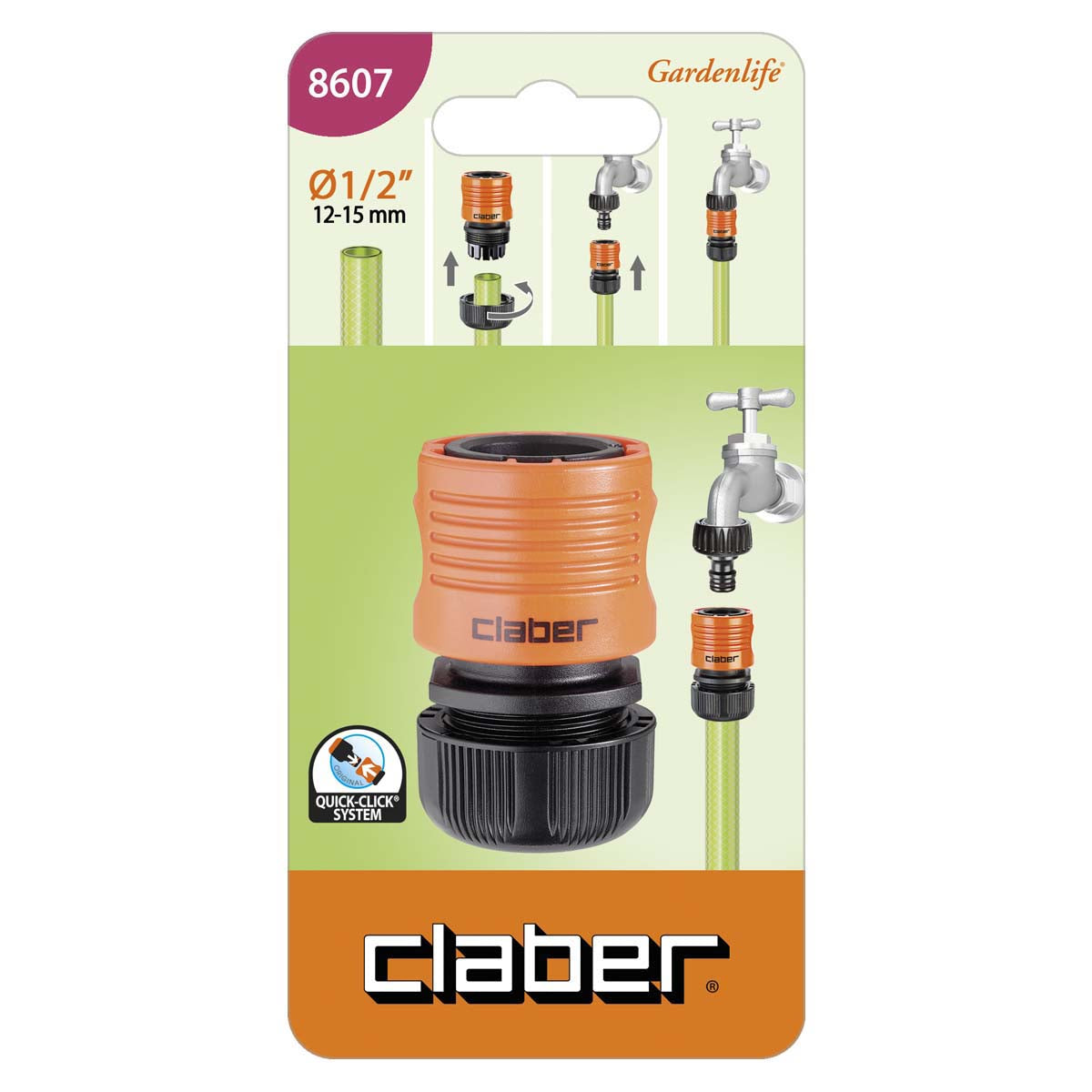 Claber Hose Coupler 1/2in - 8607