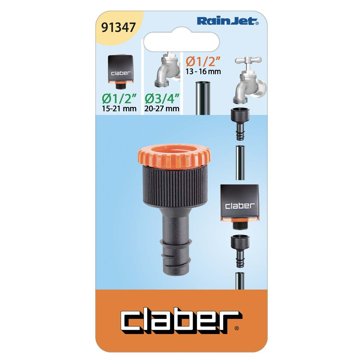Claber Threaded Tap Adaptor 13MM X 3/4" - 91347