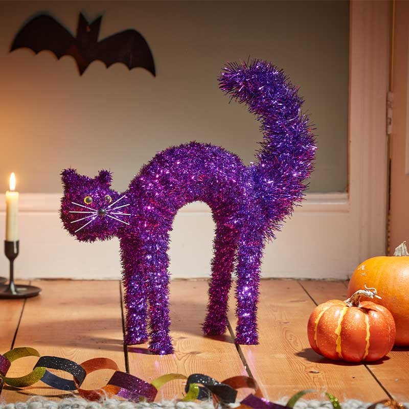 Halloween Scaredy-Cat Tinsel Decoration