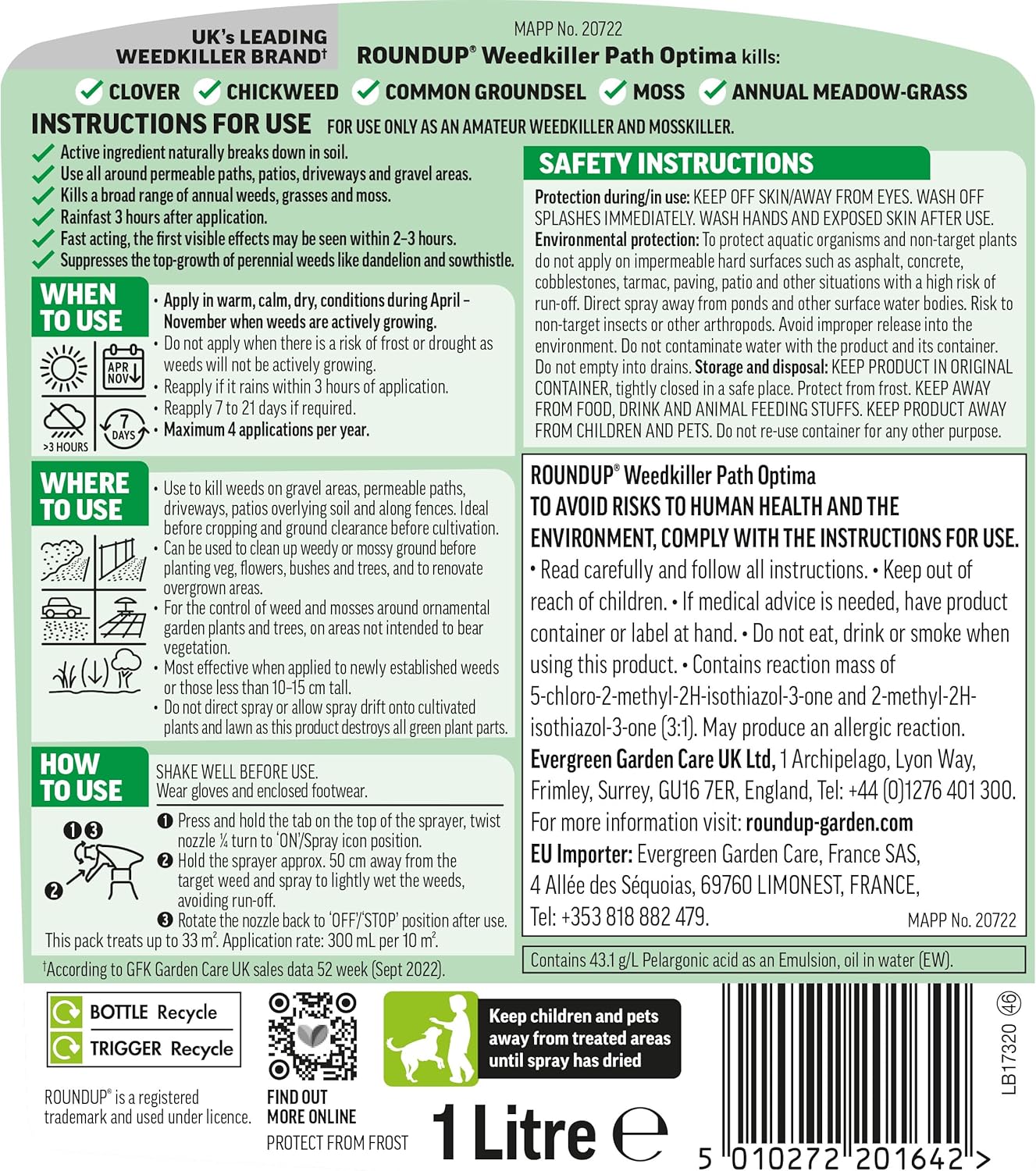Roundup PATH Weedkiller 1L Ready To Use