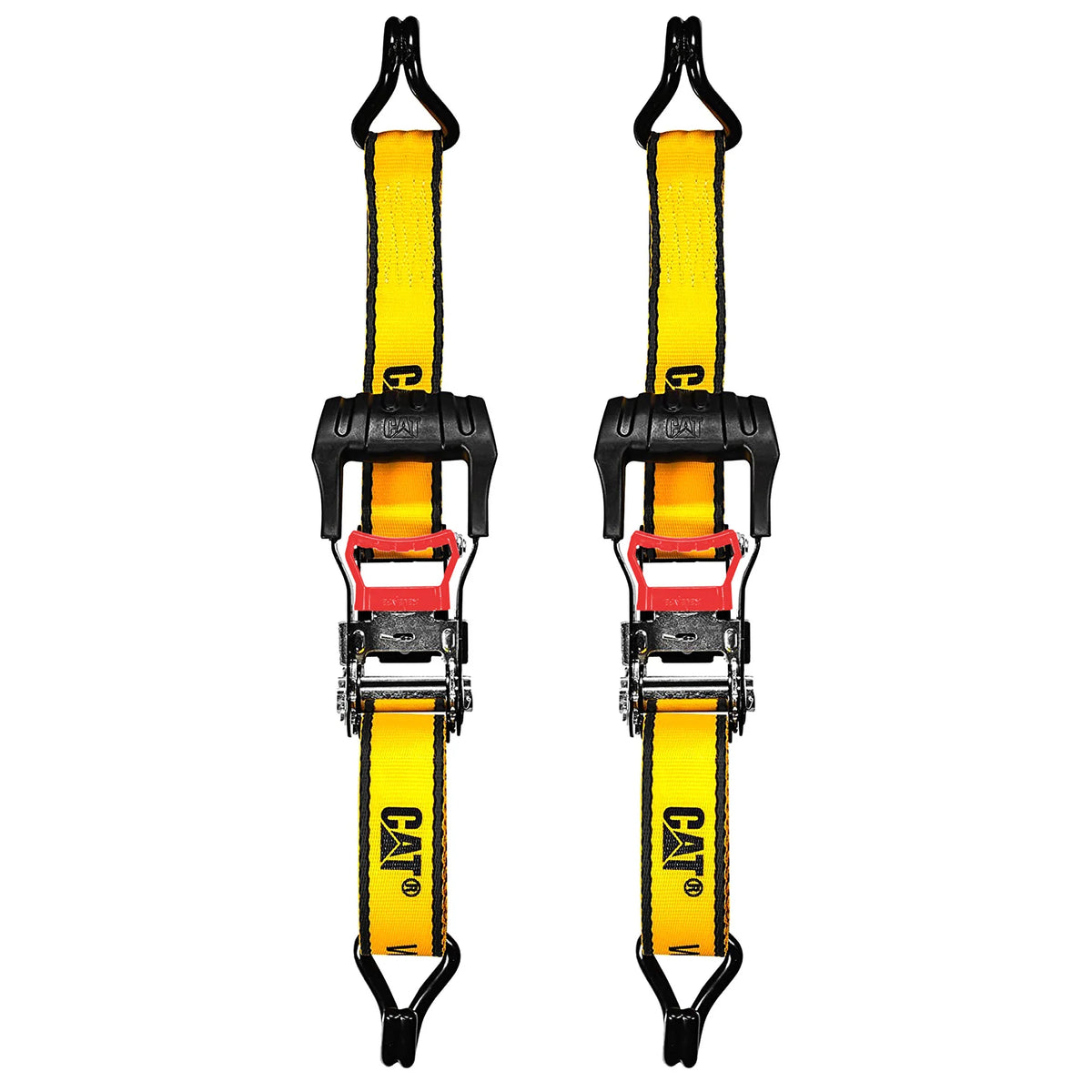 Caterpillar Ratchet Tie Down with Scratch Resistant Hooks - 2 pack