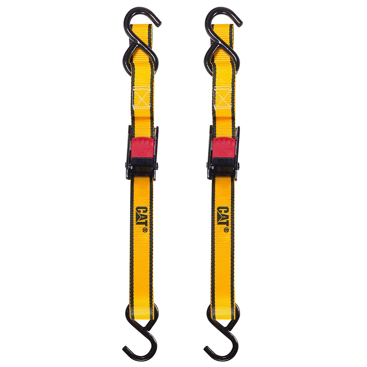 Caterpillar Cam Buckle Sets with Scratch Resistant Hooks. 10ft. x 1in. - 2 pack