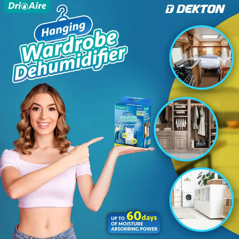3 Pack Hanging Wardrobe Dehumidifier 180g
