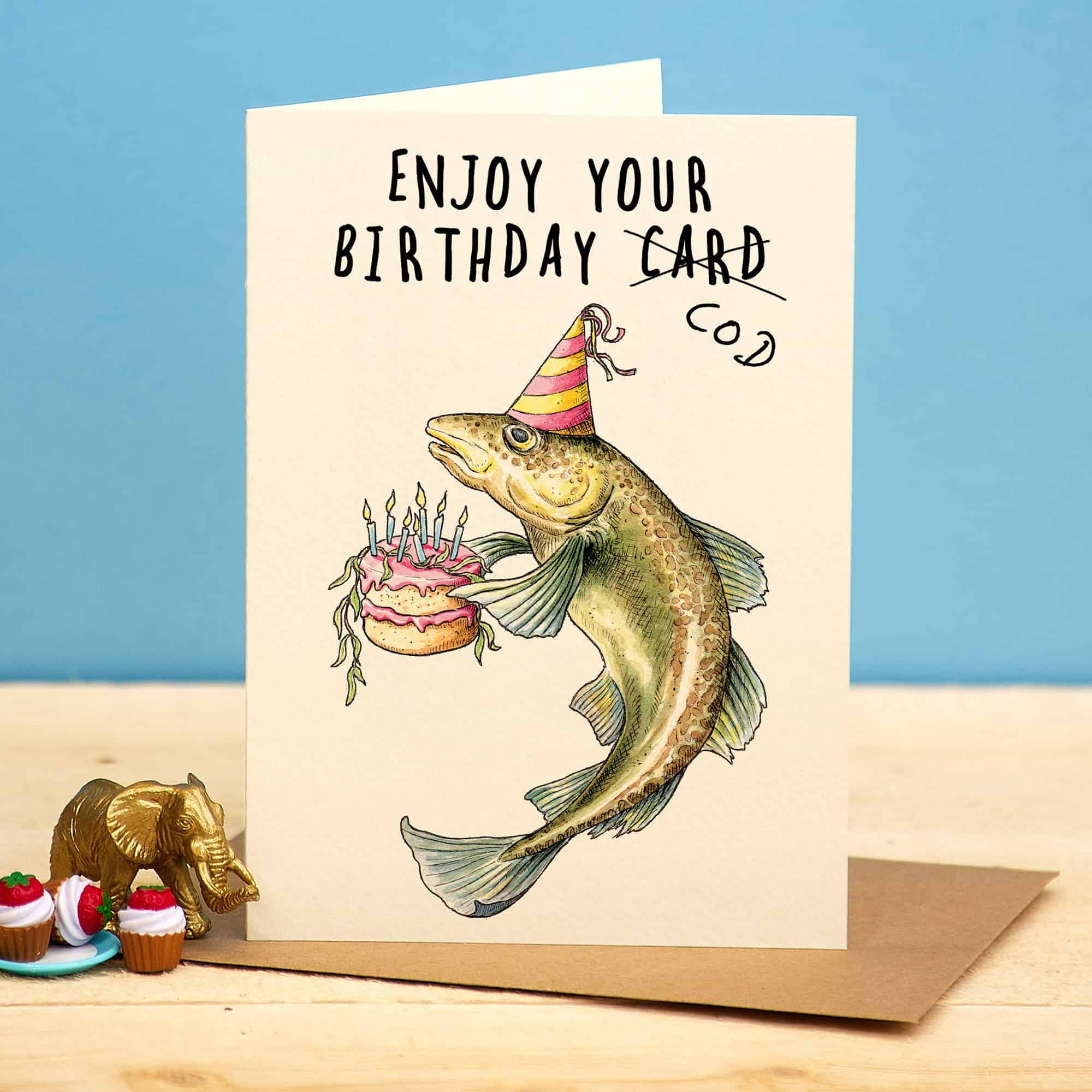 Birthday Cod Card by Bewilderbeest