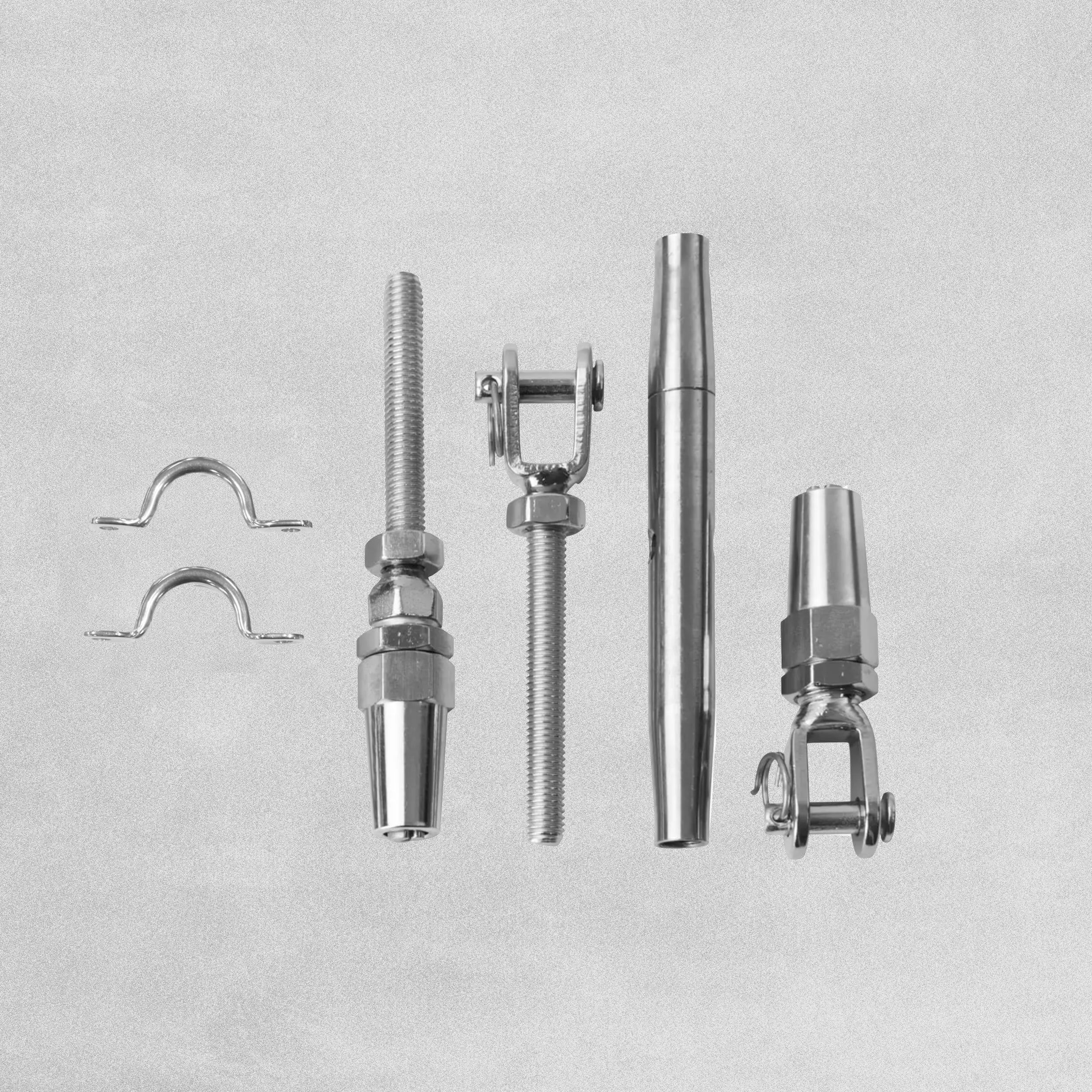 Swagless Balustrading Kit 3-3.2mm SS316 Timber & Metal/ With Metal Base