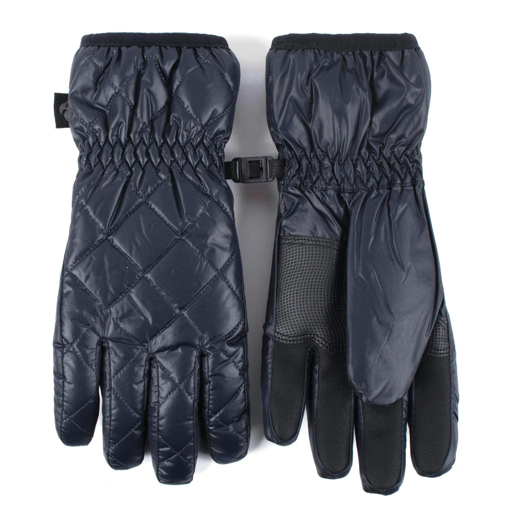 Heat Holders Ladies Quilted Touch-Screen Thermal Gloves - Black