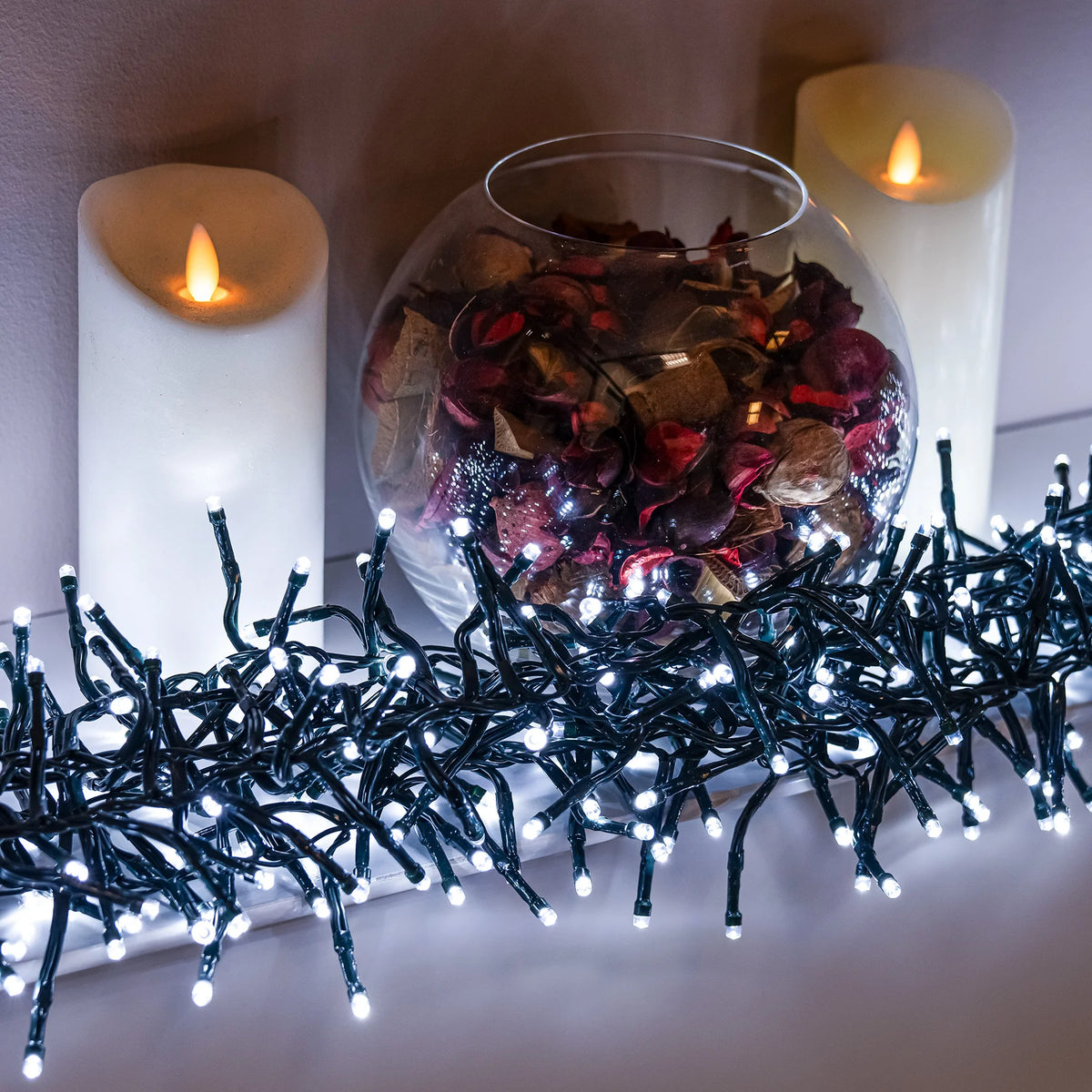 1320 Ultrabrite Indoor / Outdoor Multifunction Low Voltage LED String CLUSTER Lights - mains powered