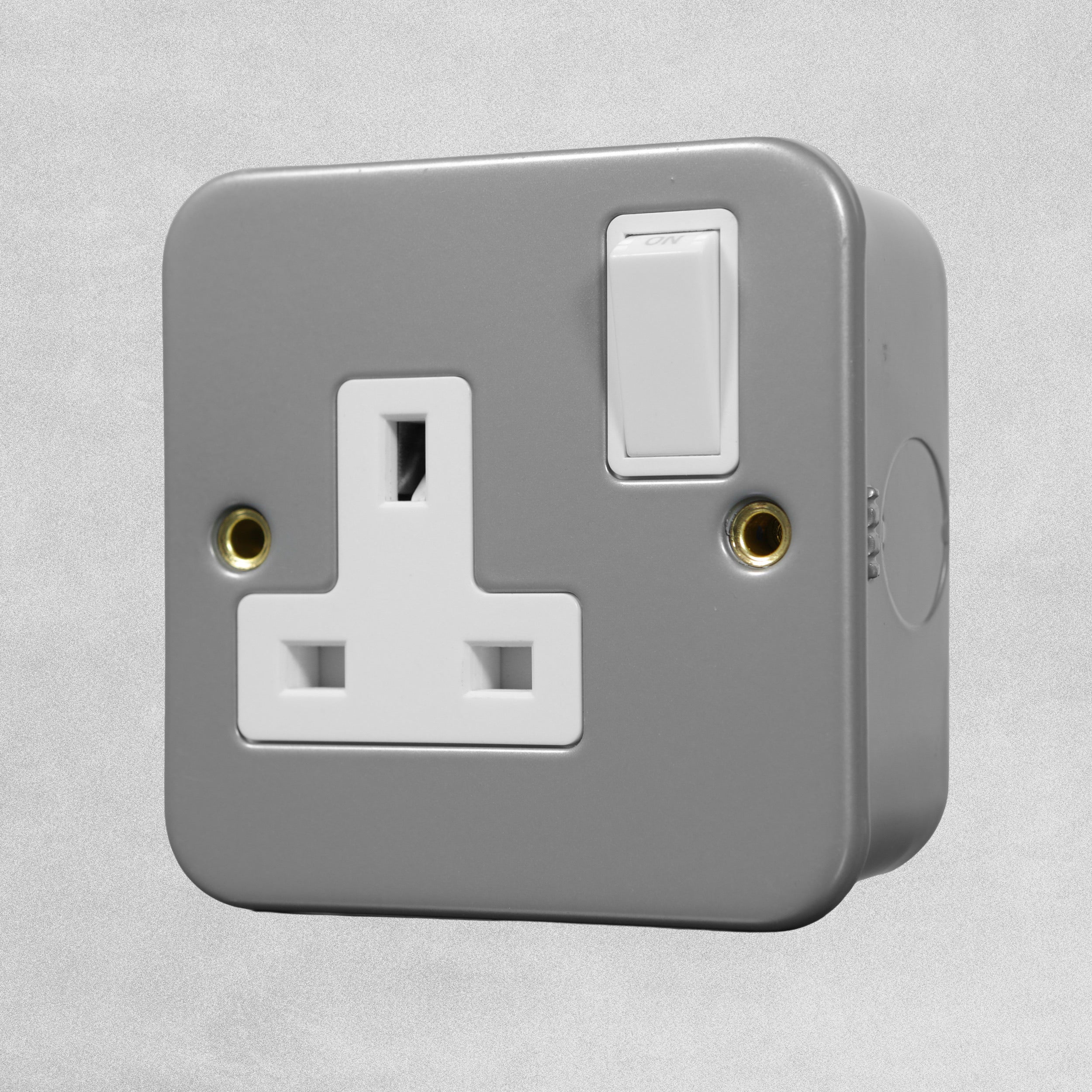 Status 13A 1 Gang DP Metal Clad Switched Wall Socket