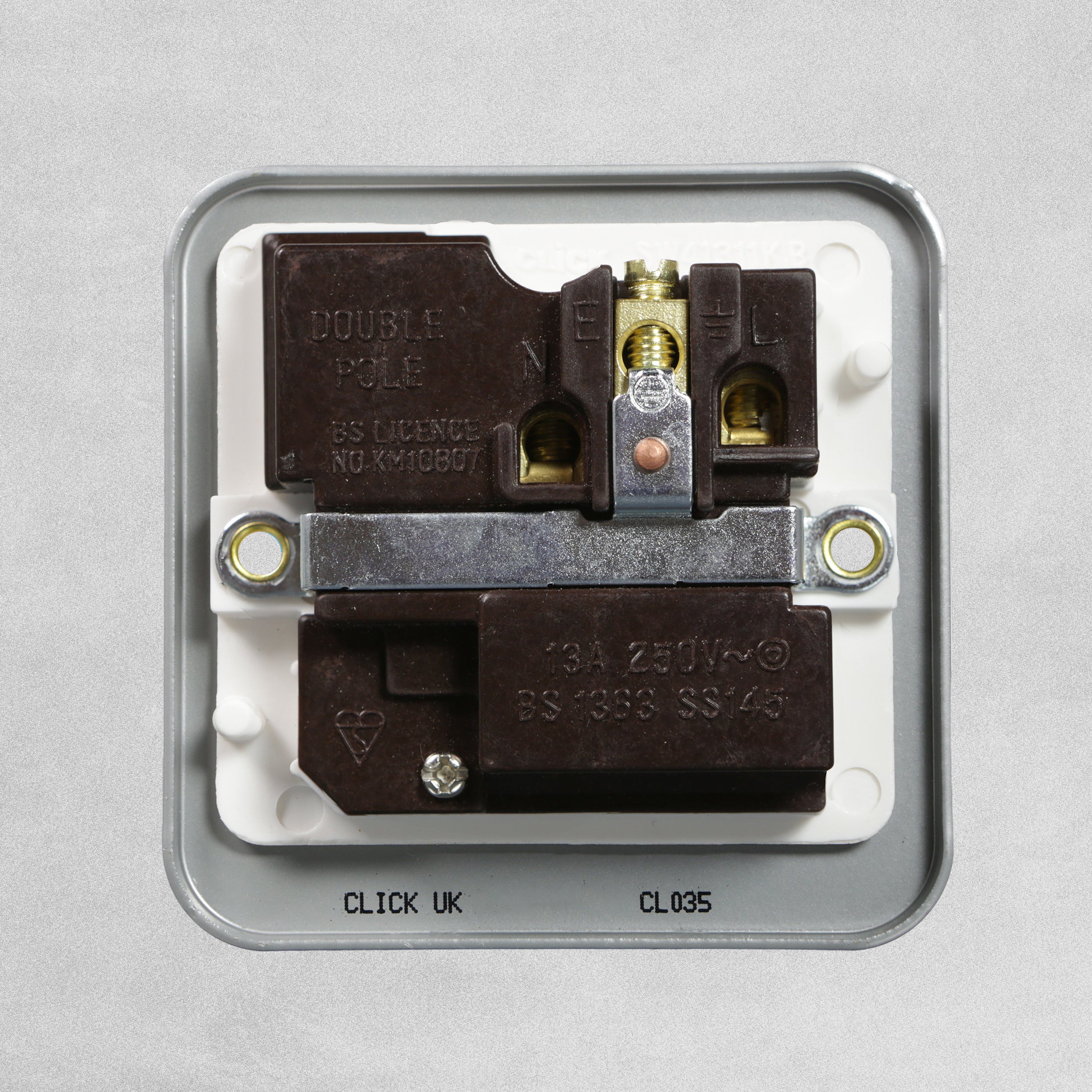 Status 13A 1 Gang DP Metal Clad Switched Wall Socket