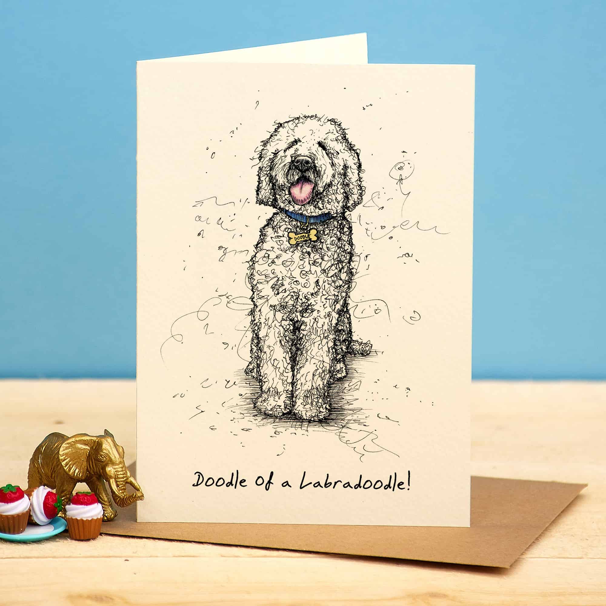 Doodle of a Labradoodle Card by Bewilderbeest