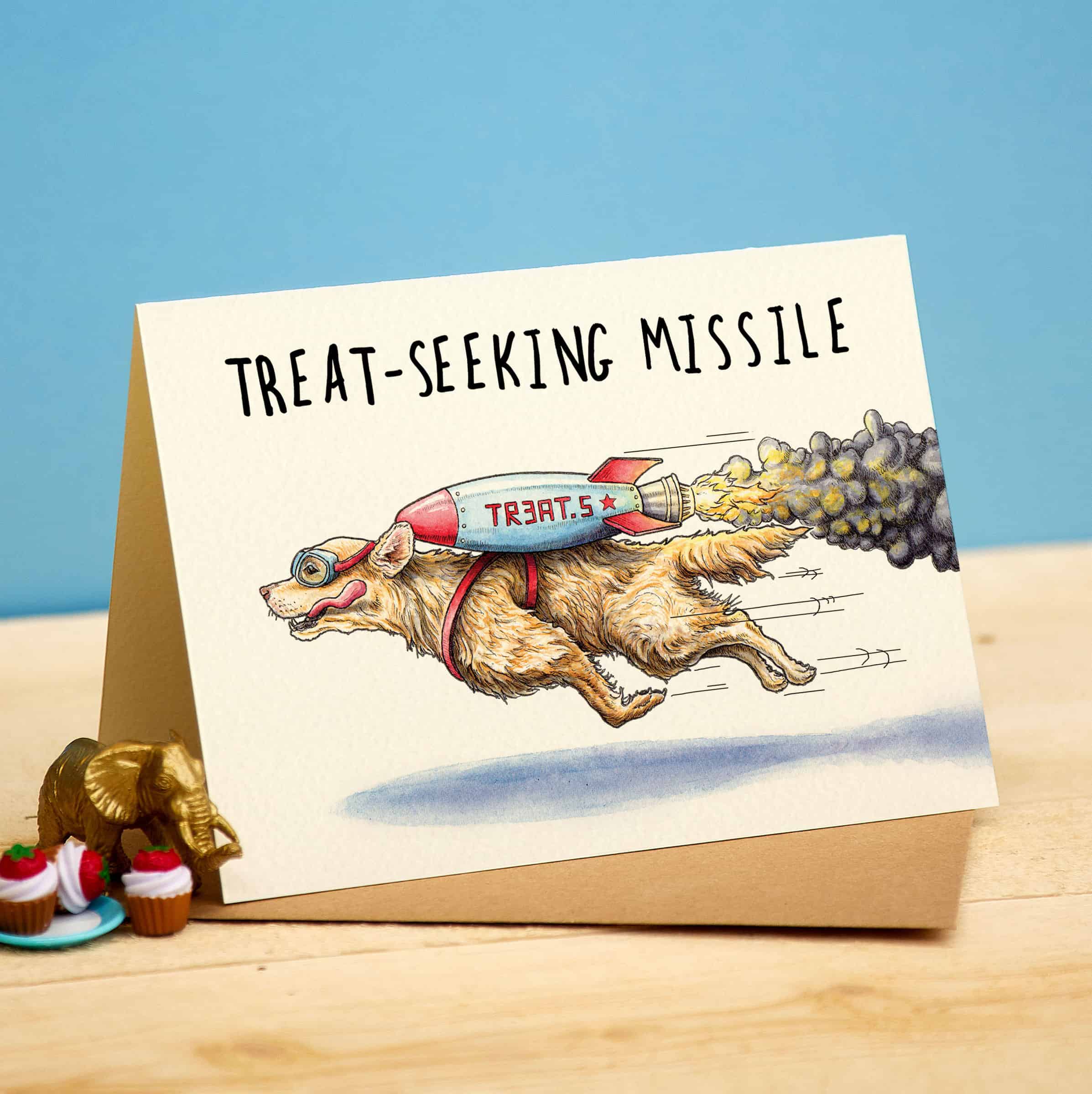 Treat Seeking Missile Card by Bewilderbeest
