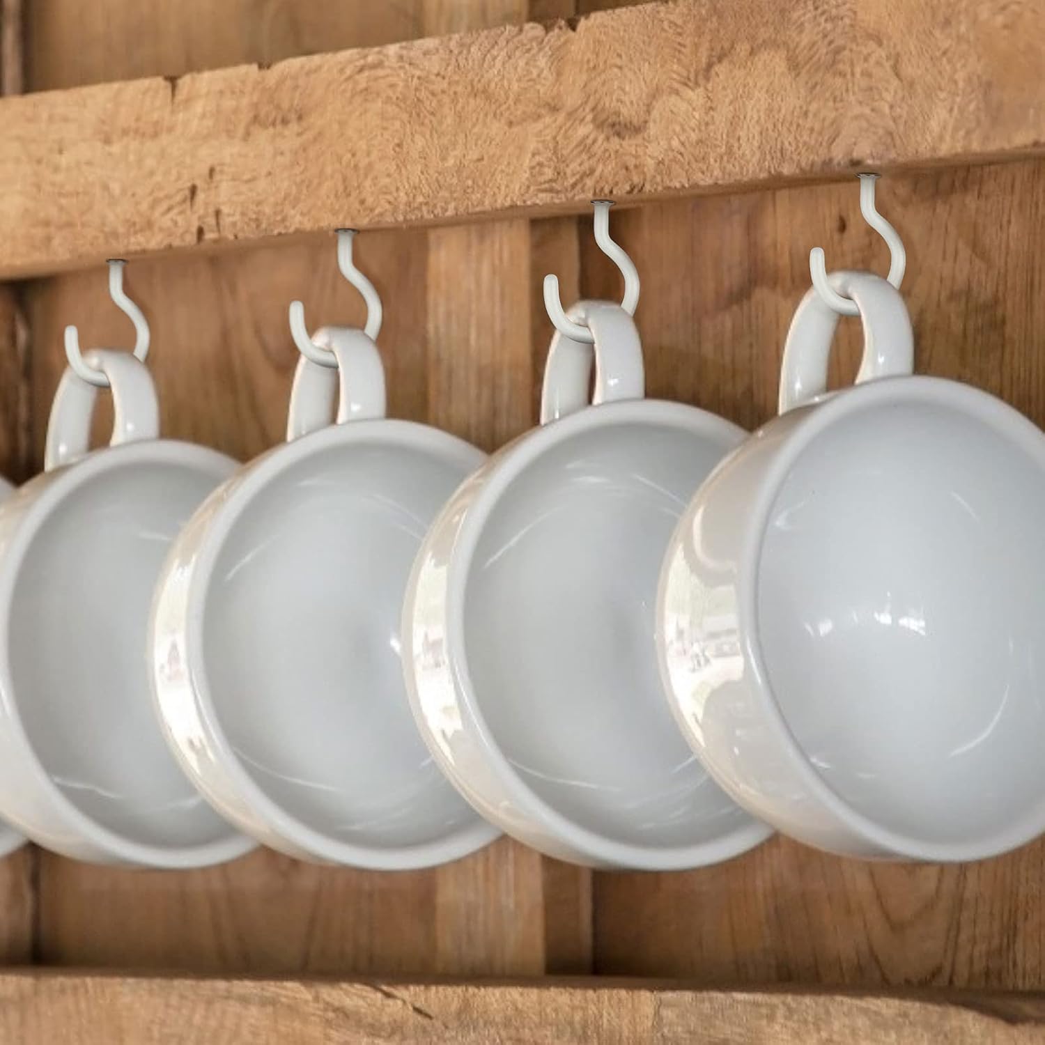 Select White Shouldered Cup Hooks 31mm 25pk