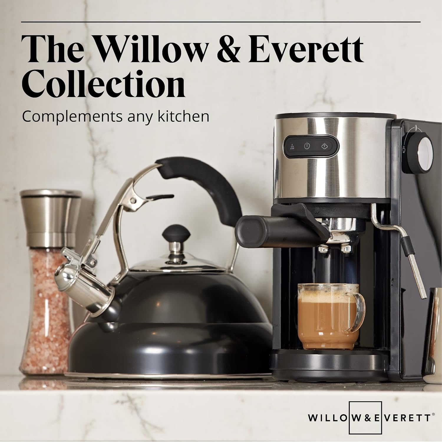 Willow & Everett Whistling Stainless Steel 3 Litre Stovetop Kettle