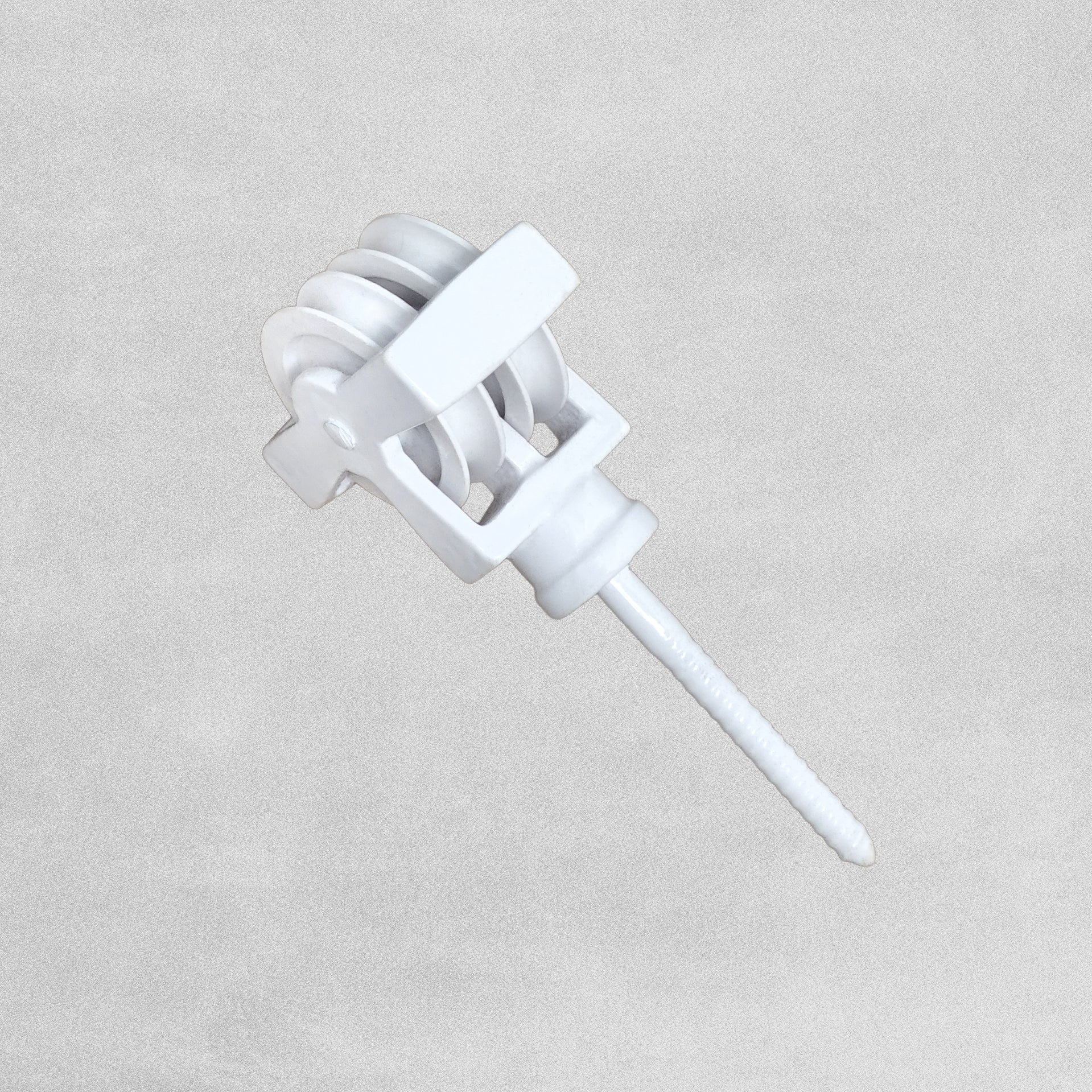 In-Excess Hardware White Coated Cast Screw Laundry Pulley - 44mm Double Pulley