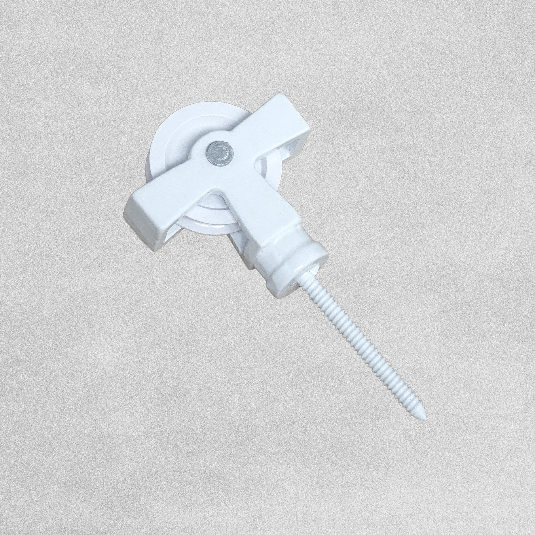 In-Excess Hardware White Coated Cast Screw Laundry Pulley - 44mm Single Pulley