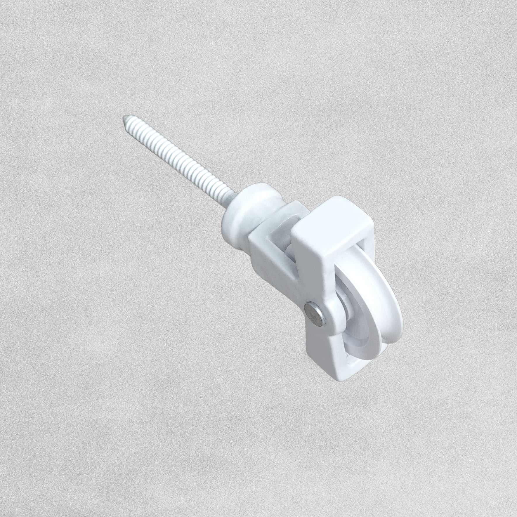In-Excess Hardware White Coated Cast Screw Laundry Pulley - 44mm Single Pulley