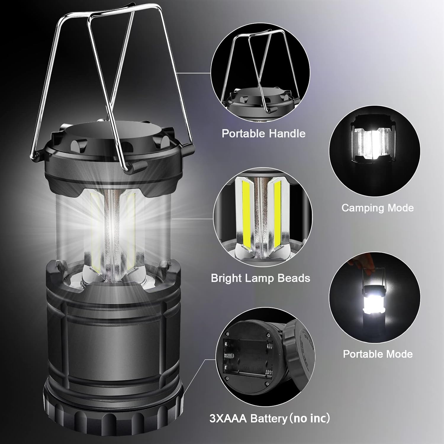 ExtraStar Battery Operated Collapsible Portable LED Lantern