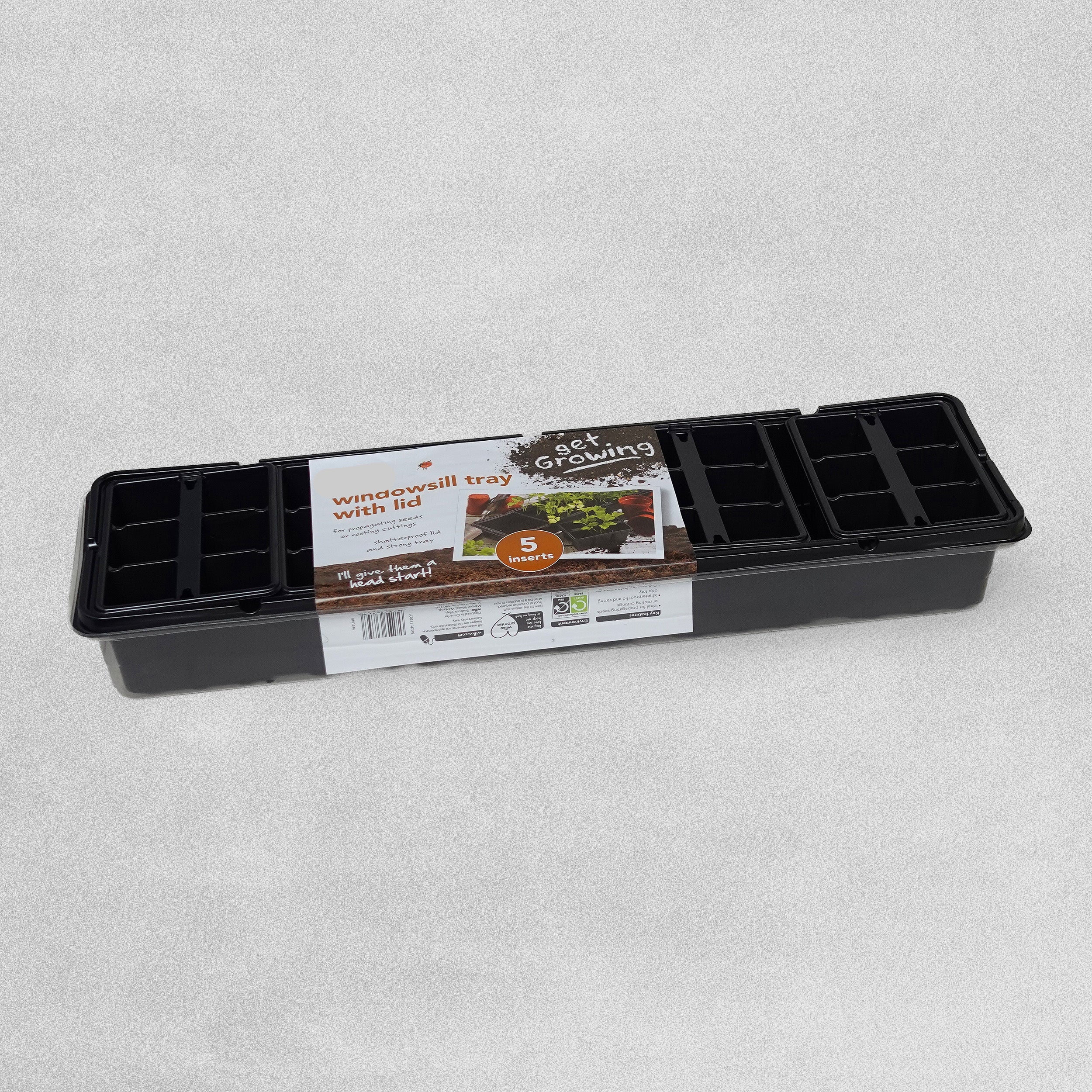 Window Sill Tray with Seedling Inserts and Lid