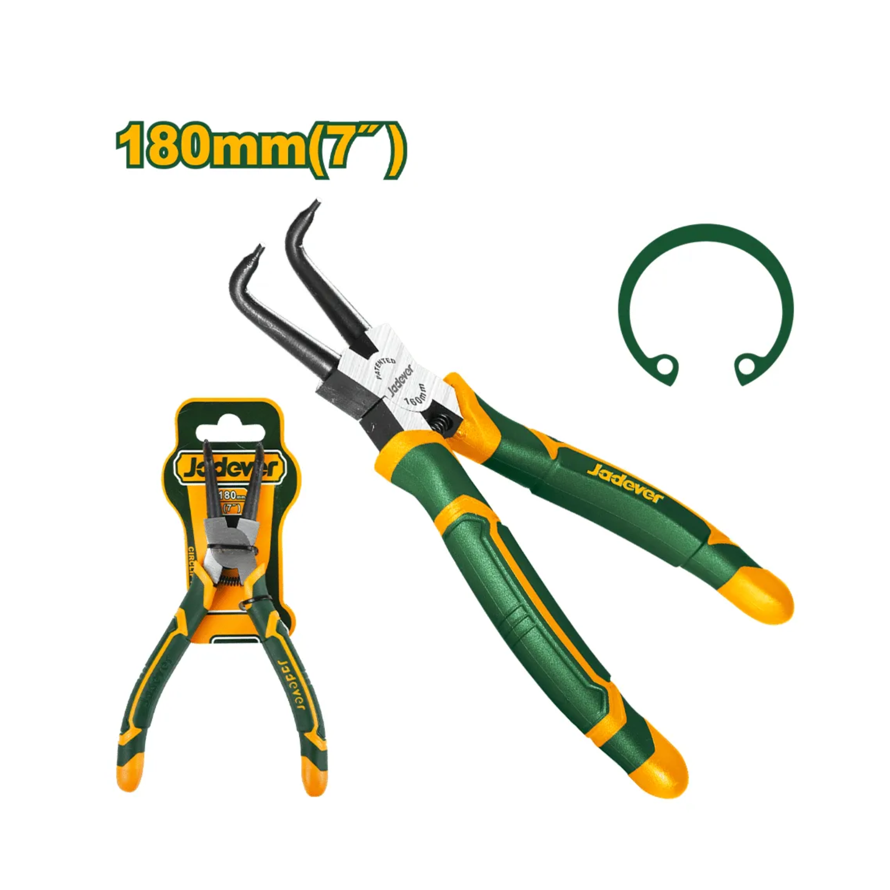 Jadever Circlip Pliers - Bent Head - 180mm - JDPL9974
