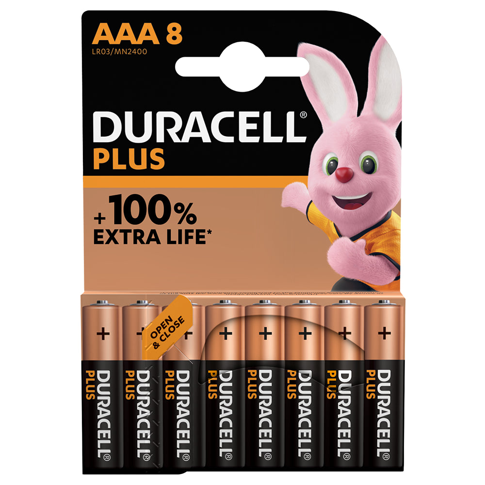 Duracell Plus AAA Batteries - 8pcs