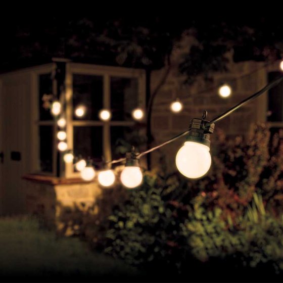 10 Indoor & Outdoor Festoon Party Lights - Warm White LEDs