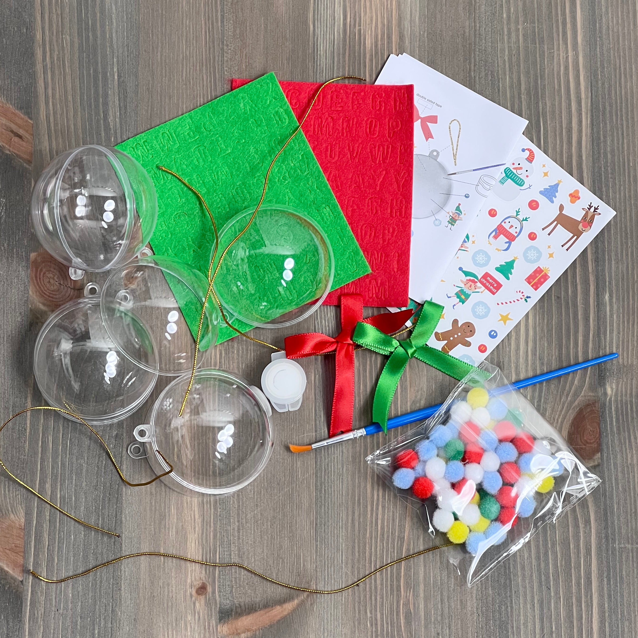 DIY Christmas Baubles - Pack of 4