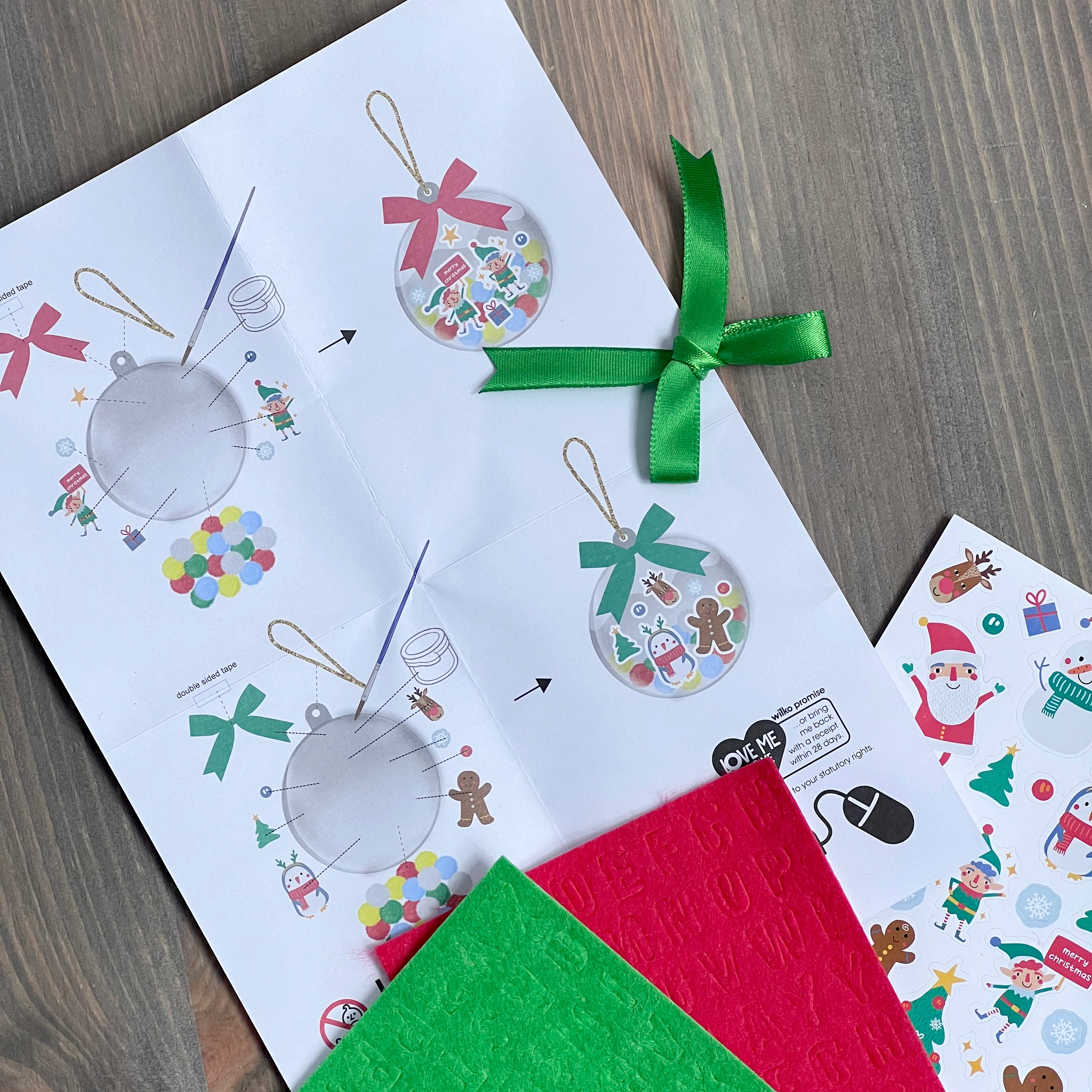 DIY Christmas Baubles - Pack of 4