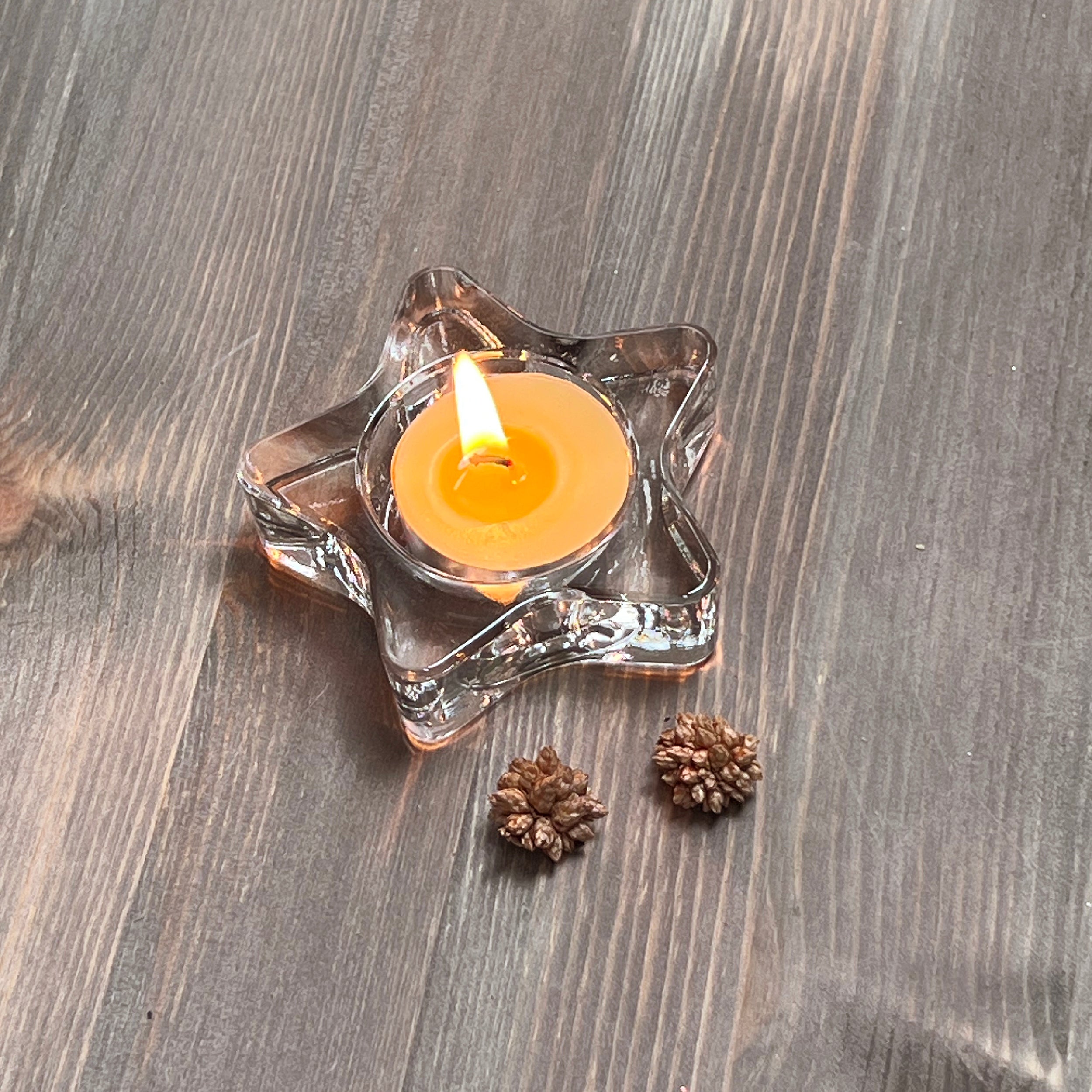 Set of 4 Clear Glass Tealight Holders, Various Shapes, Suitable for 4cm Diameter Tealights Candles