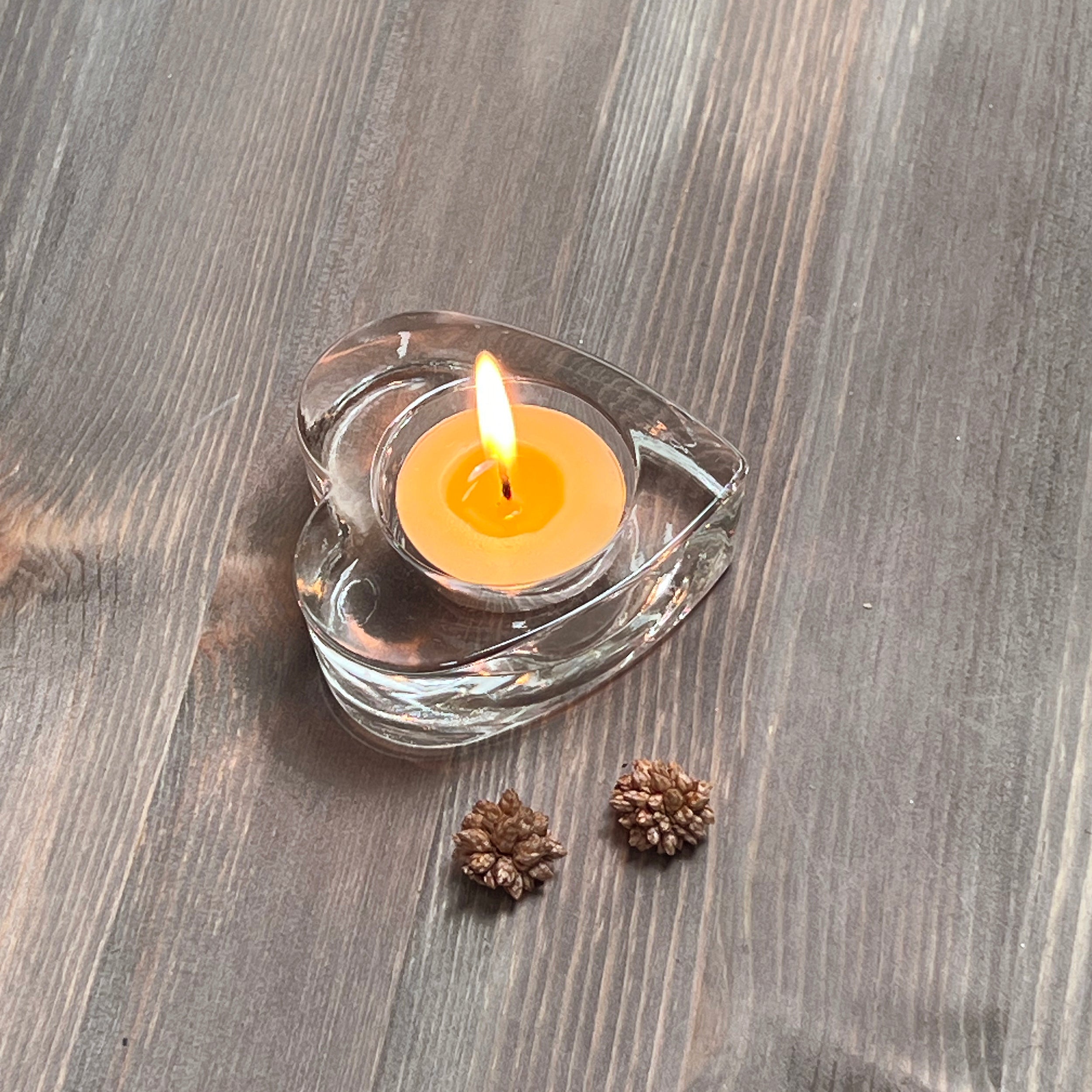 Set of 4 Clear Glass Tealight Holders, Various Shapes, Suitable for 4cm Diameter Tealights Candles