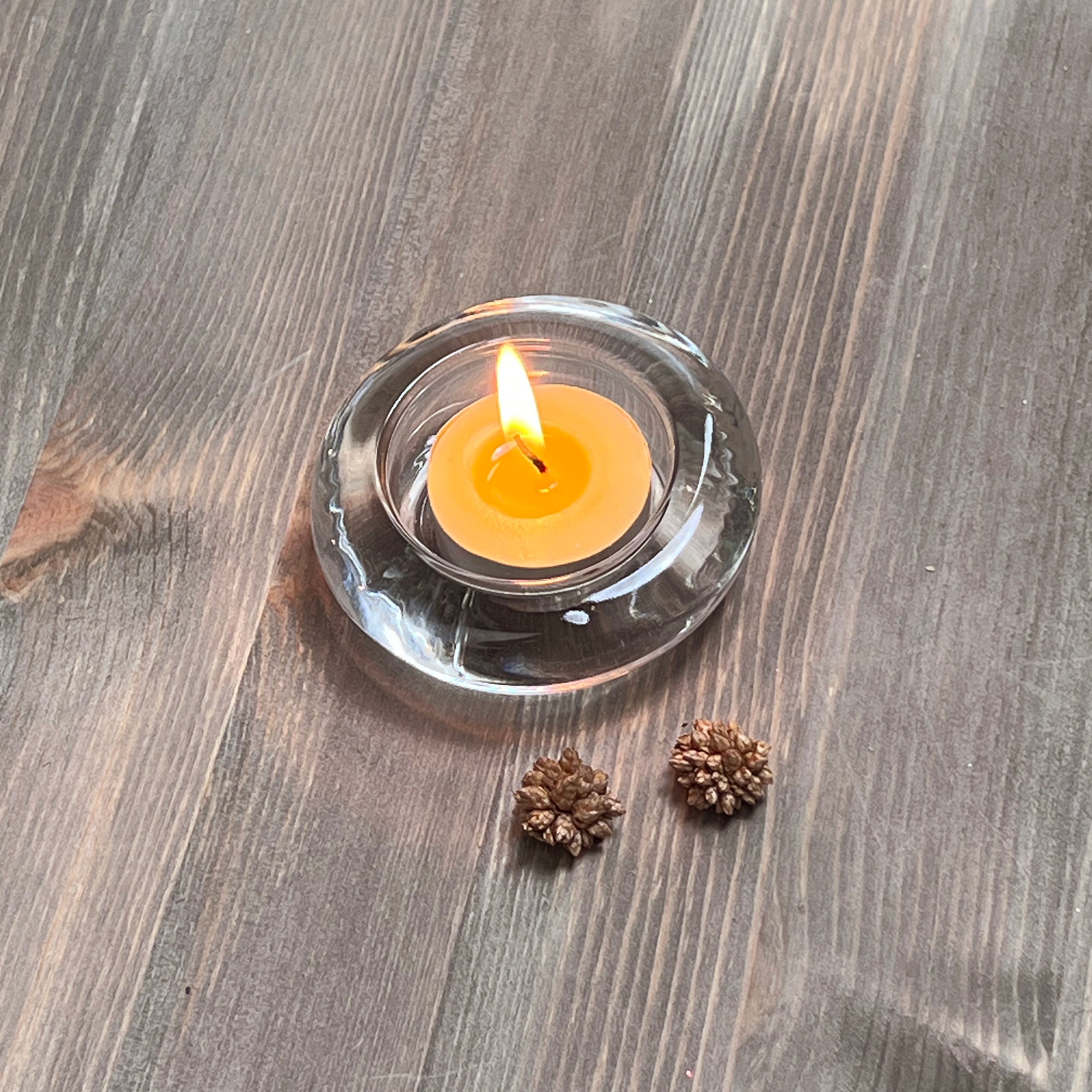 Set of 4 Clear Glass Tealight Holders, Various Shapes, Suitable for 4cm Diameter Tealights Candles