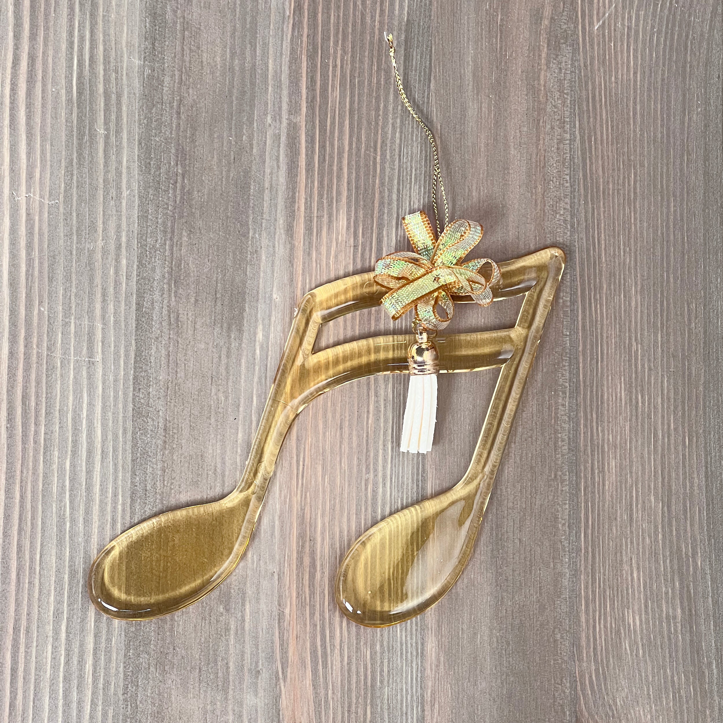 Festive Hanging Gold Ivory Music Note 16cm