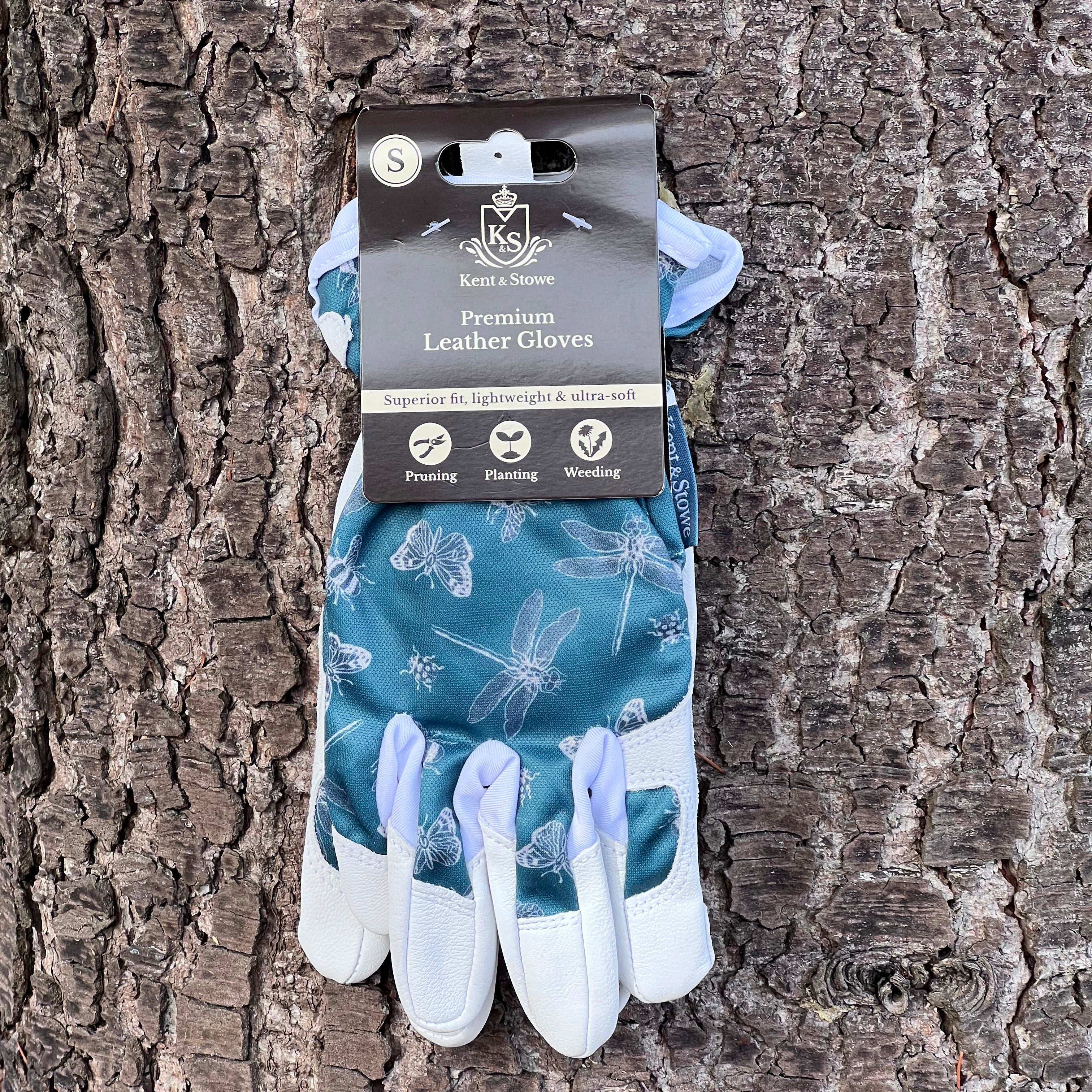 Premium Comfort Gloves Kent & Stowe Green Bees & Butterfly Design