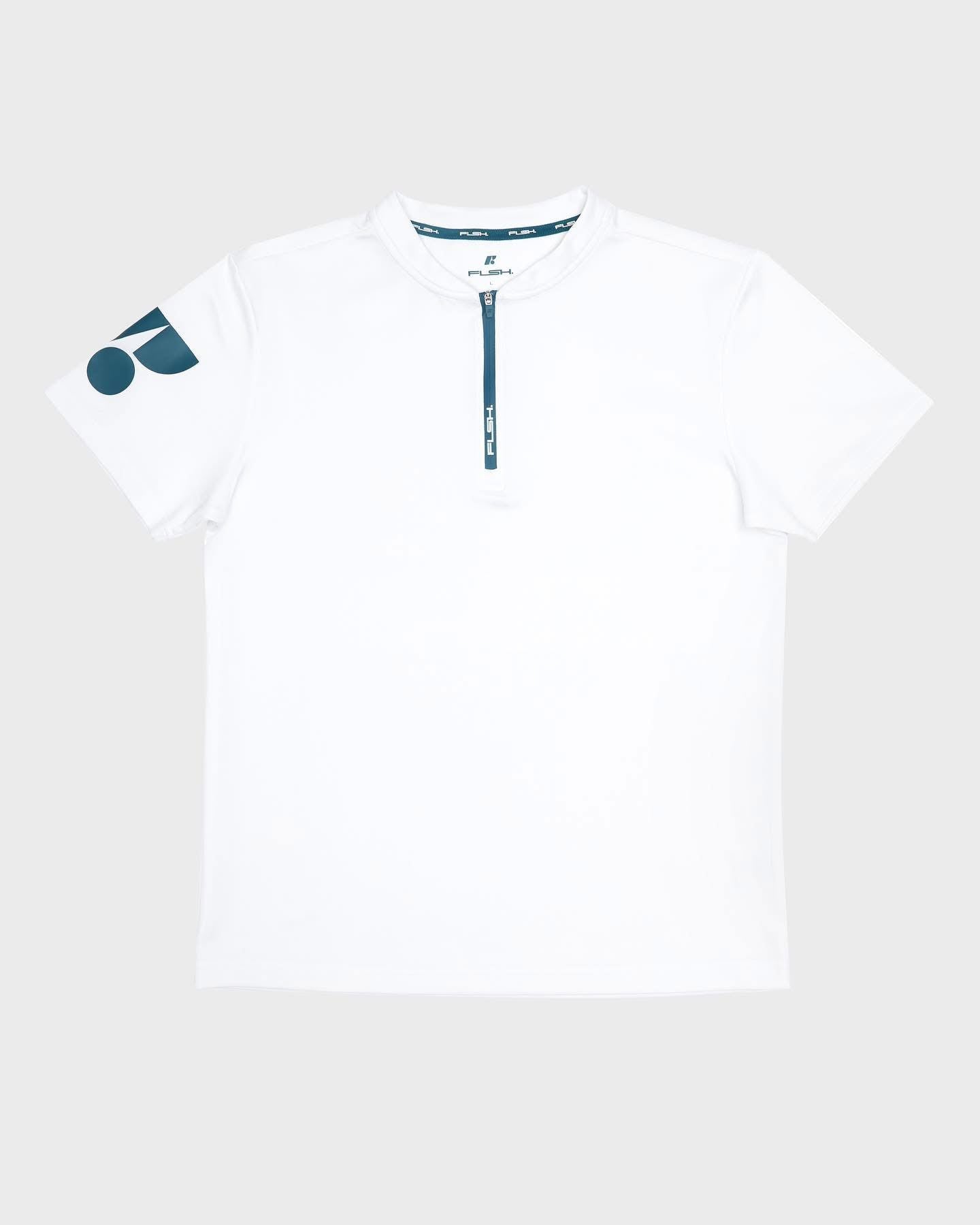 Men's Short Sleeve Low-Collar Zip Up Sport Shirt FP1