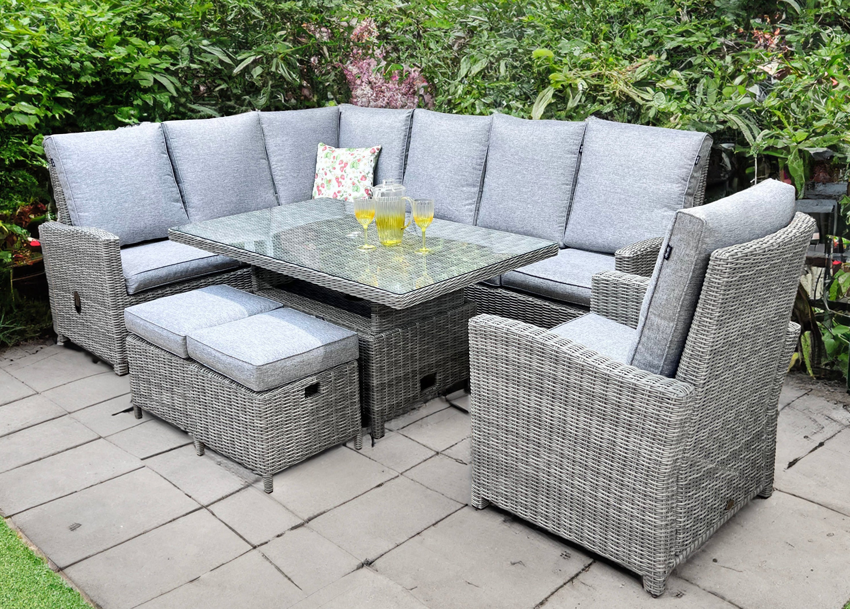 Turnberry Boston Reclining L Corner Set with Height Adjustable Table